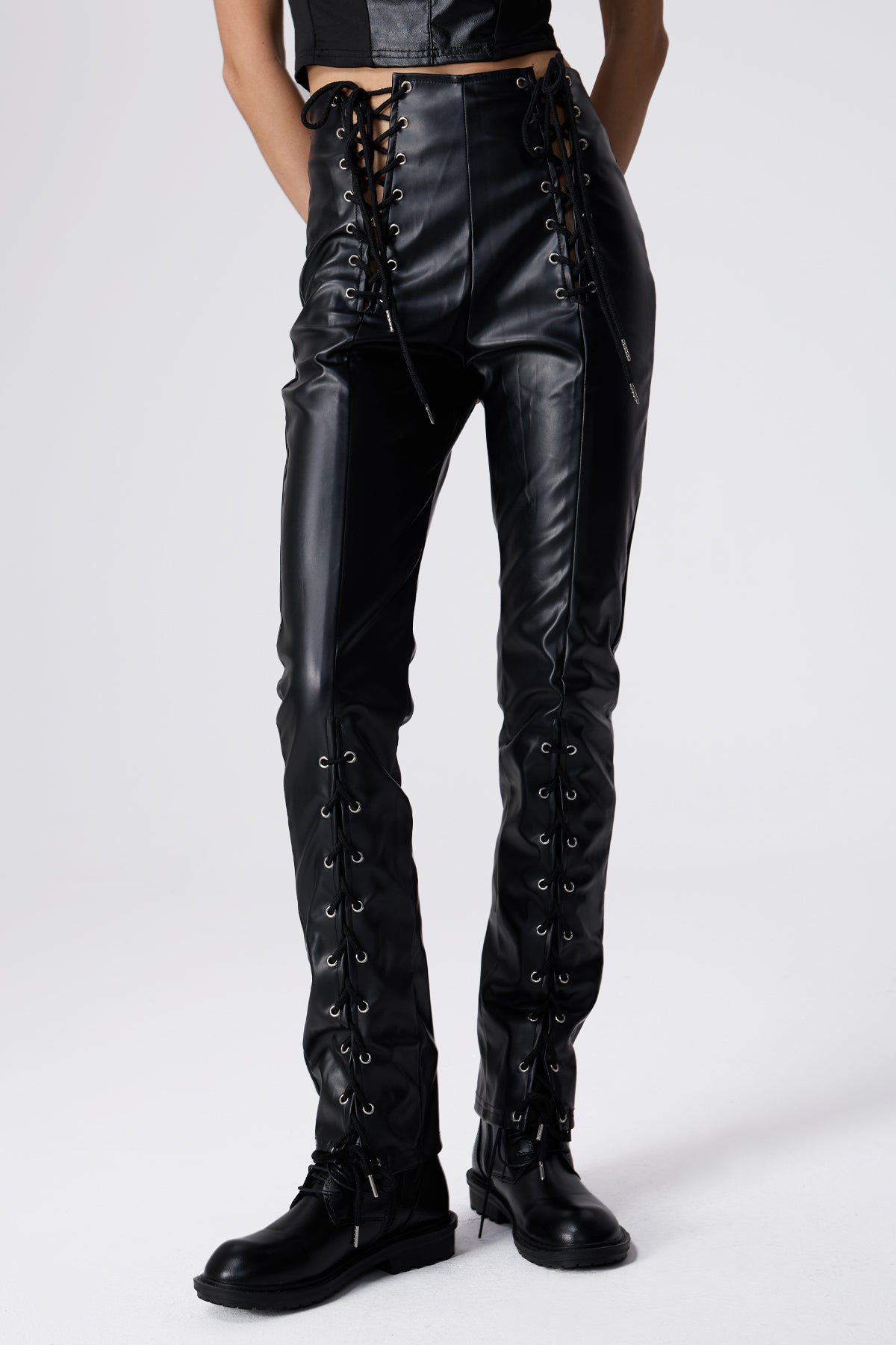 Clean Move Leather Lace Up Pants – RYVKstudio