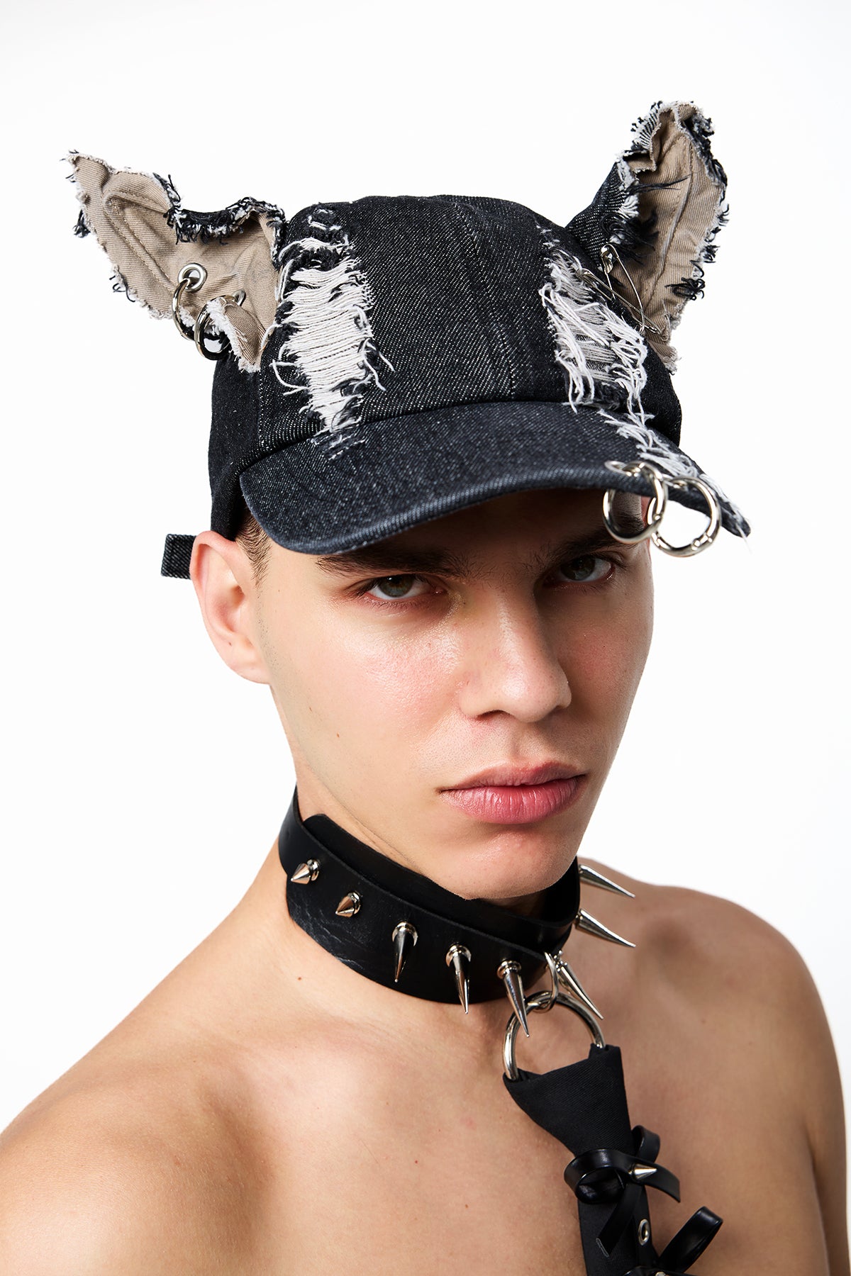 Mono Shell Ripped Ear Denim Hat – RYVKstudio
