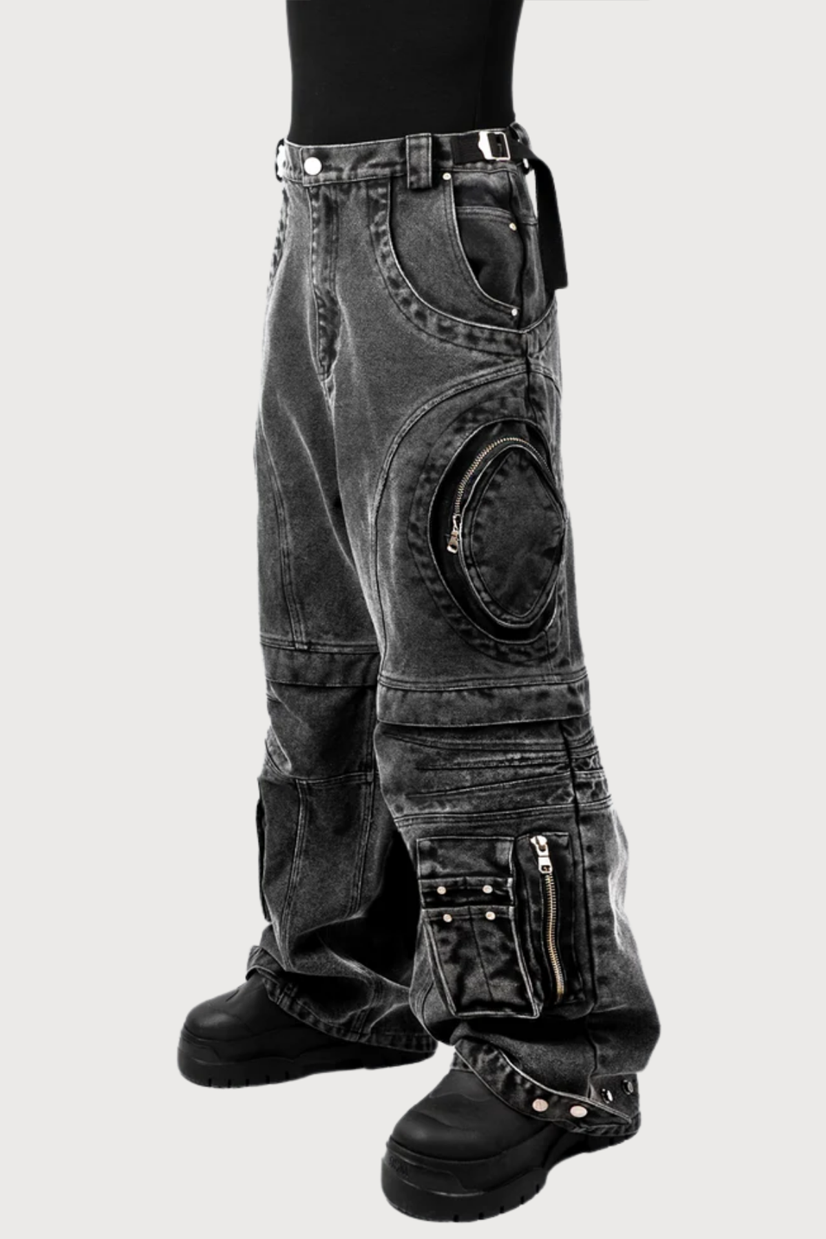 Acid Frame Straight Pocket Jeans