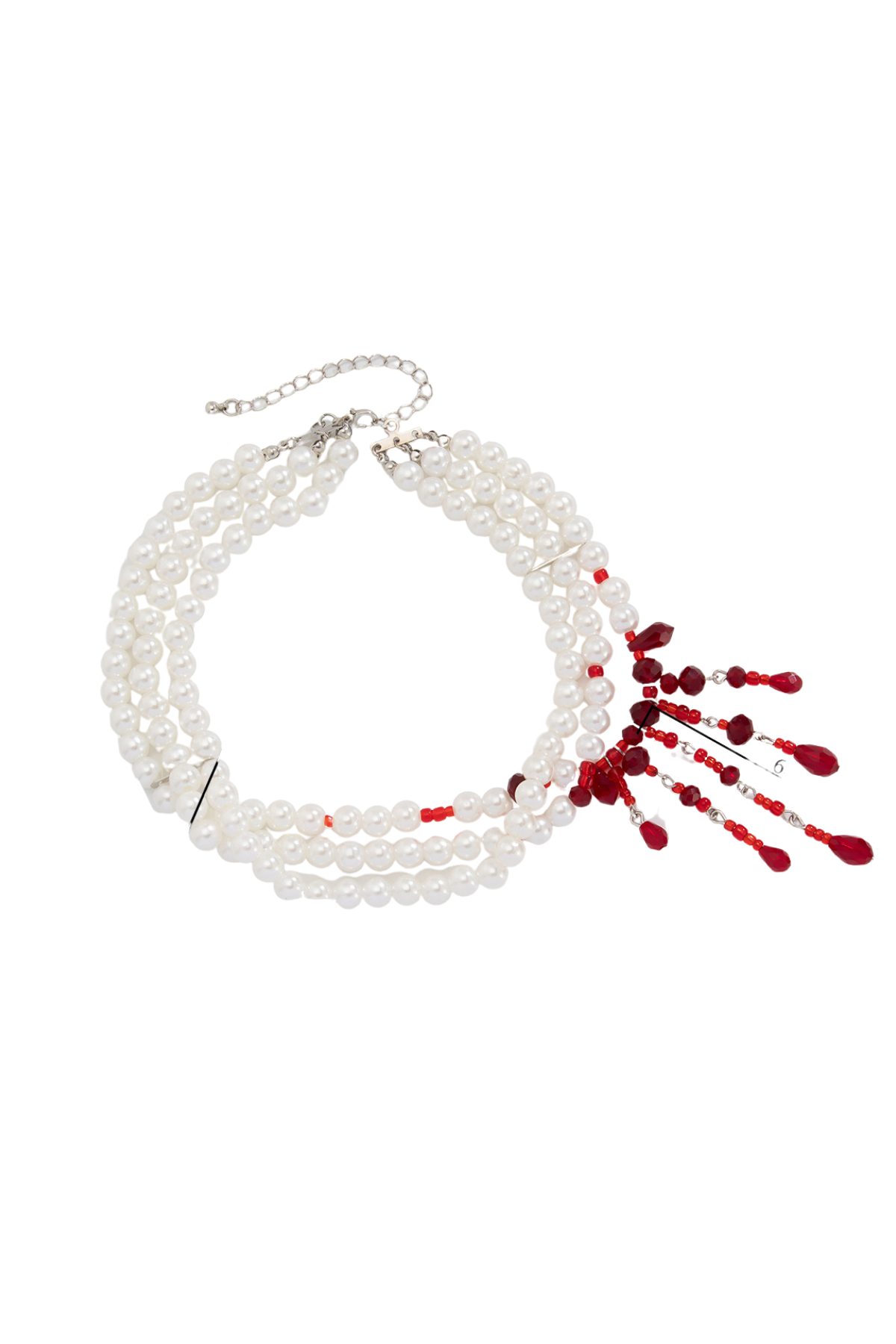 Iridescent Mix Pearl Necklace White