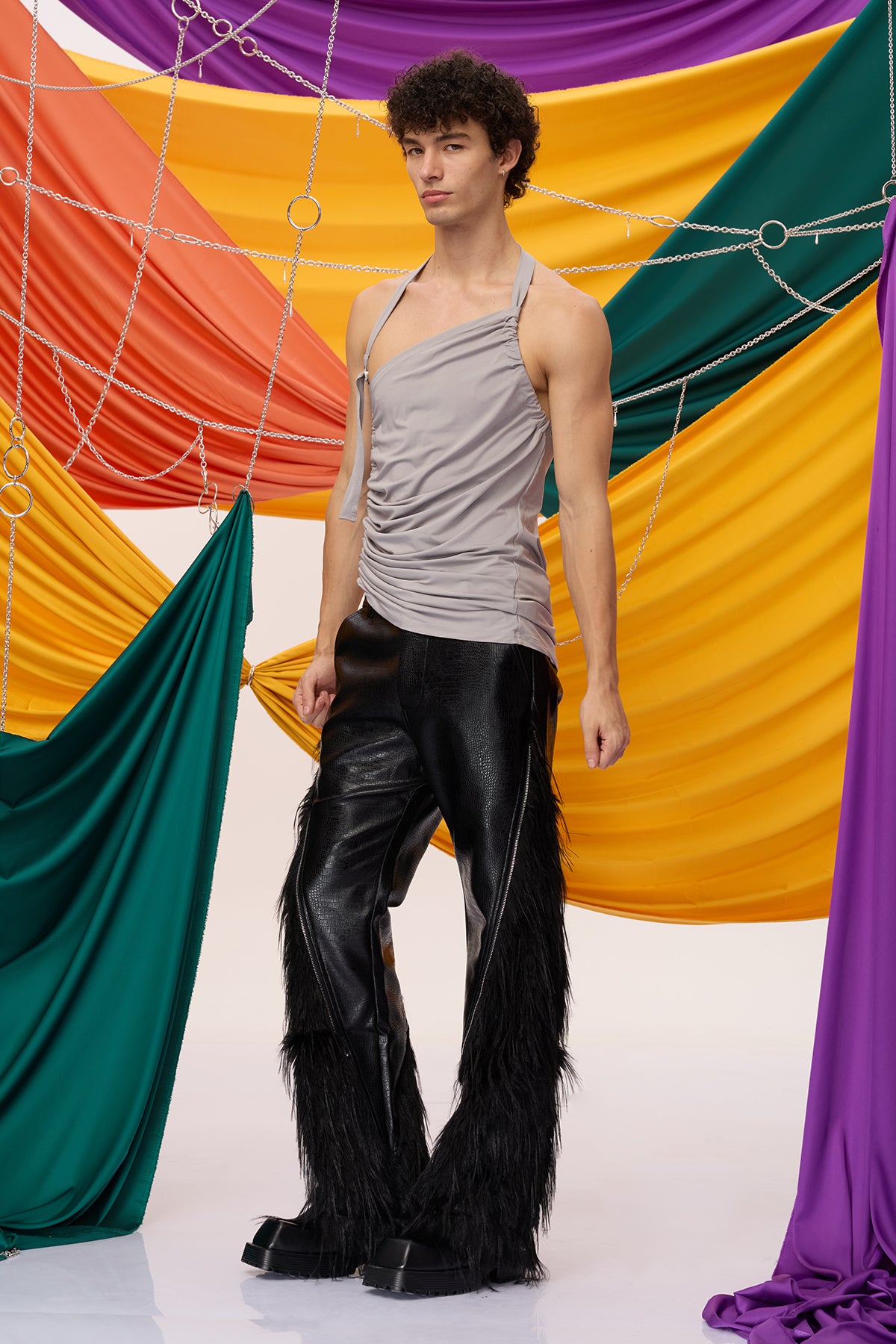 Absolute Obscure Ruched Halter Neck Top