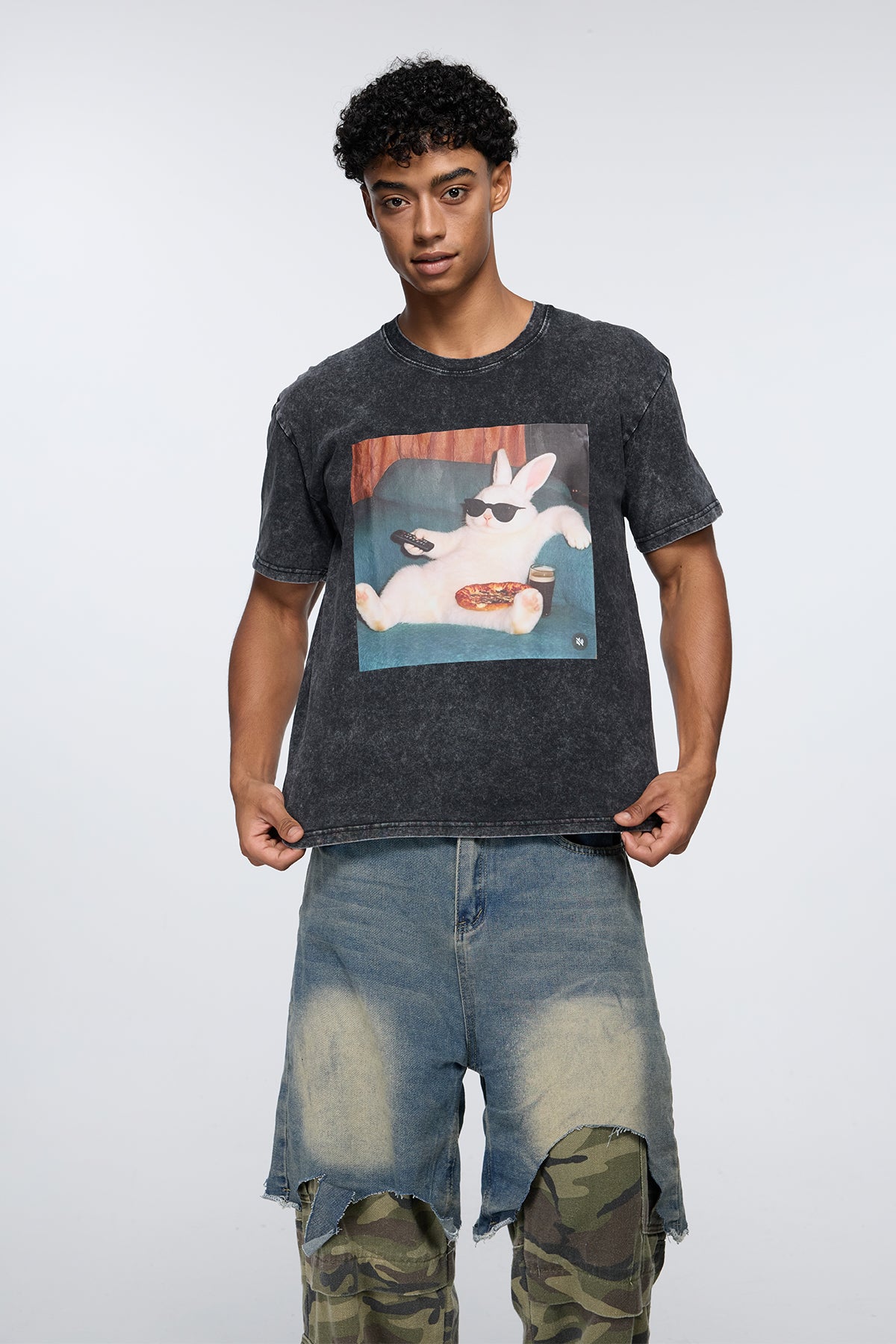 Abstract Burn Print T-Shirt