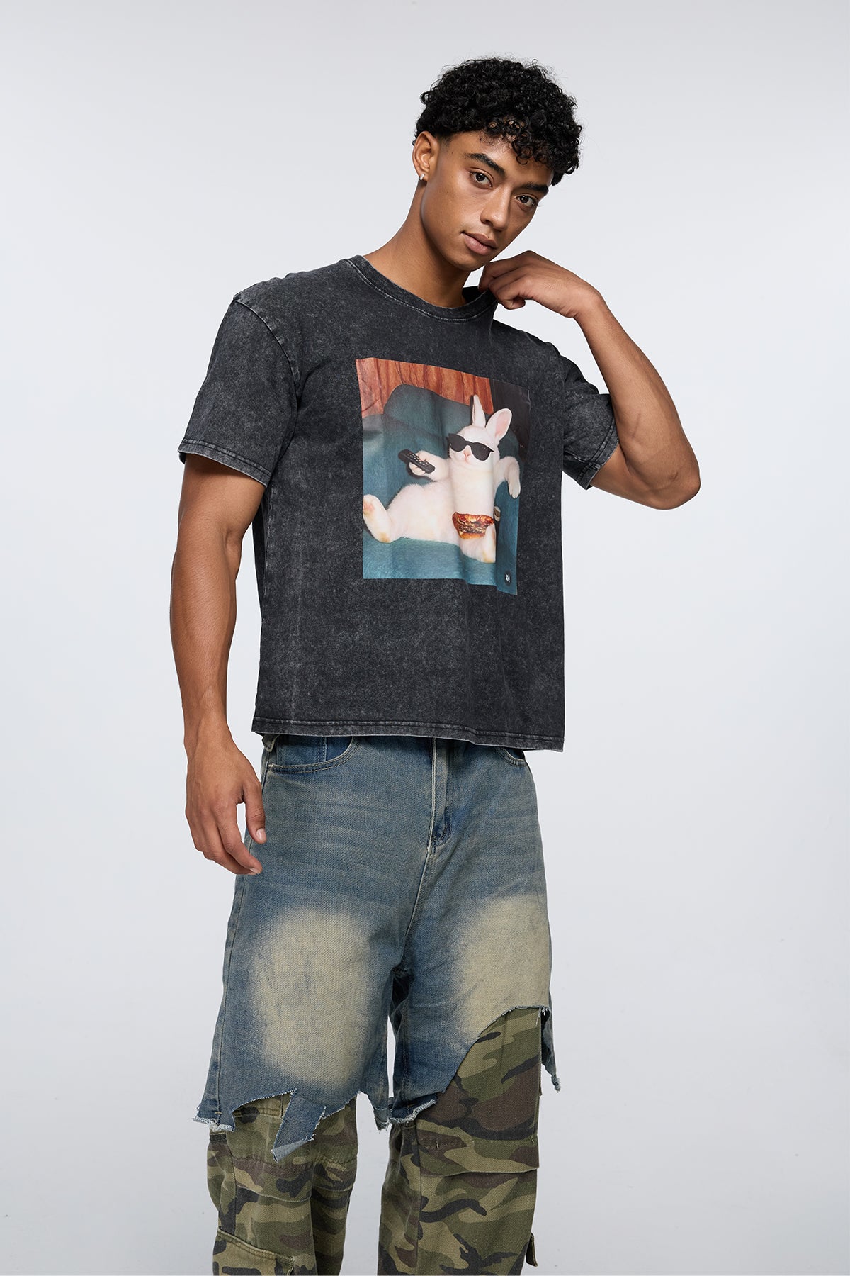 Abstract Burn Print T-Shirt
