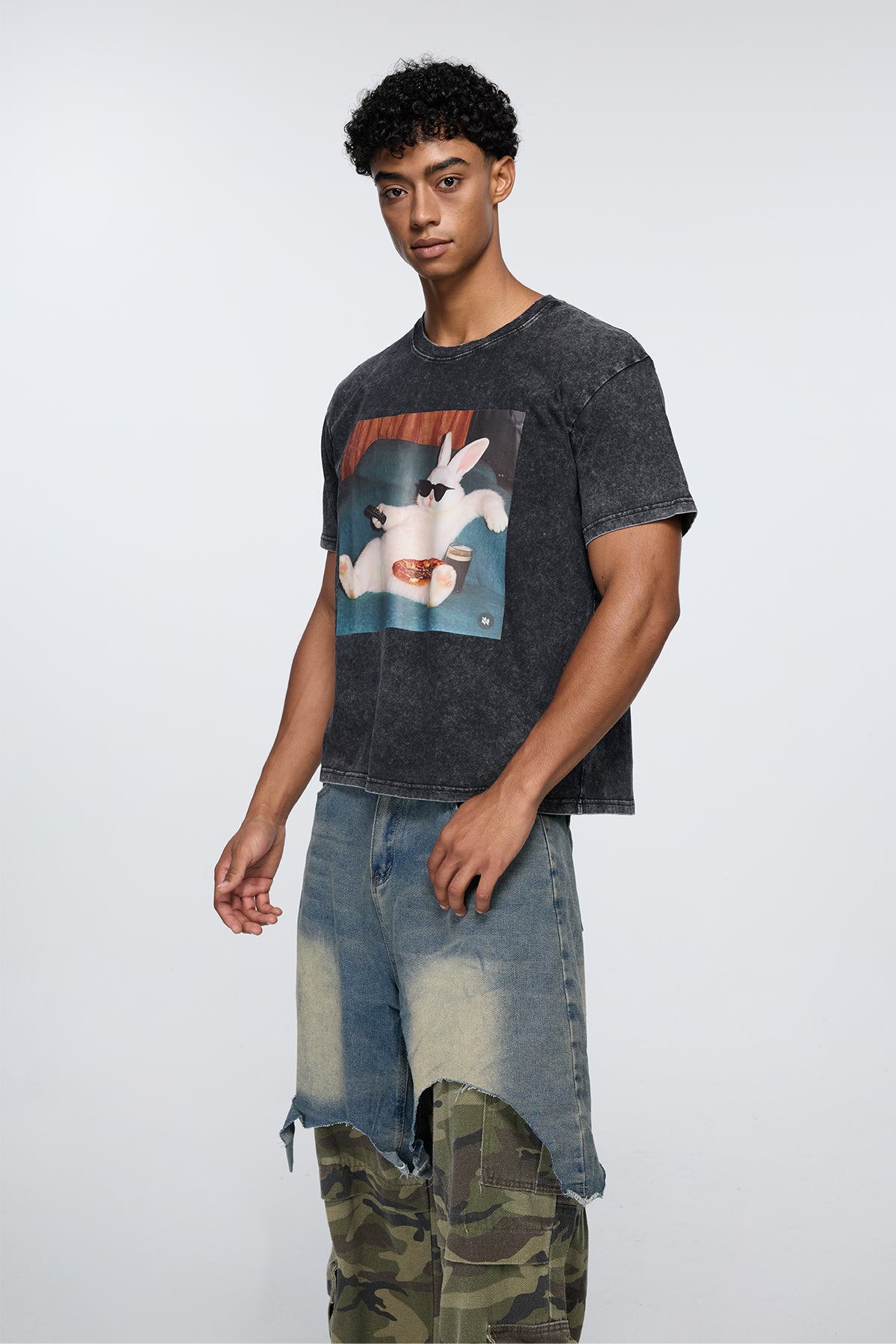 Abstract Burn Print T-Shirt
