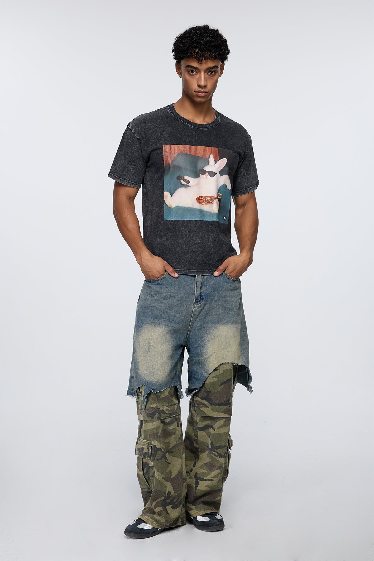 Abstract Burn Print T-Shirt