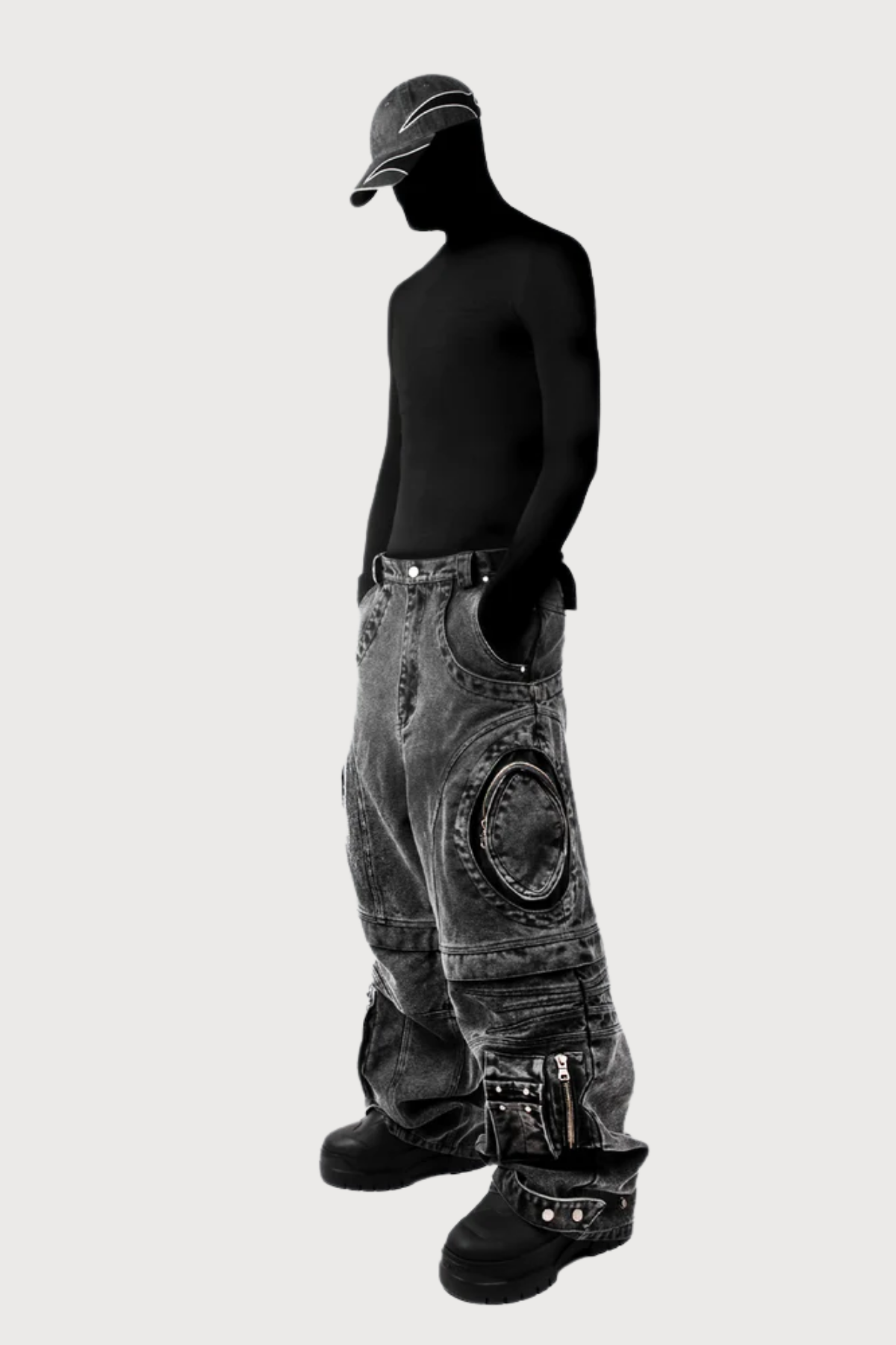 Acid Frame Straight Pocket Jeans