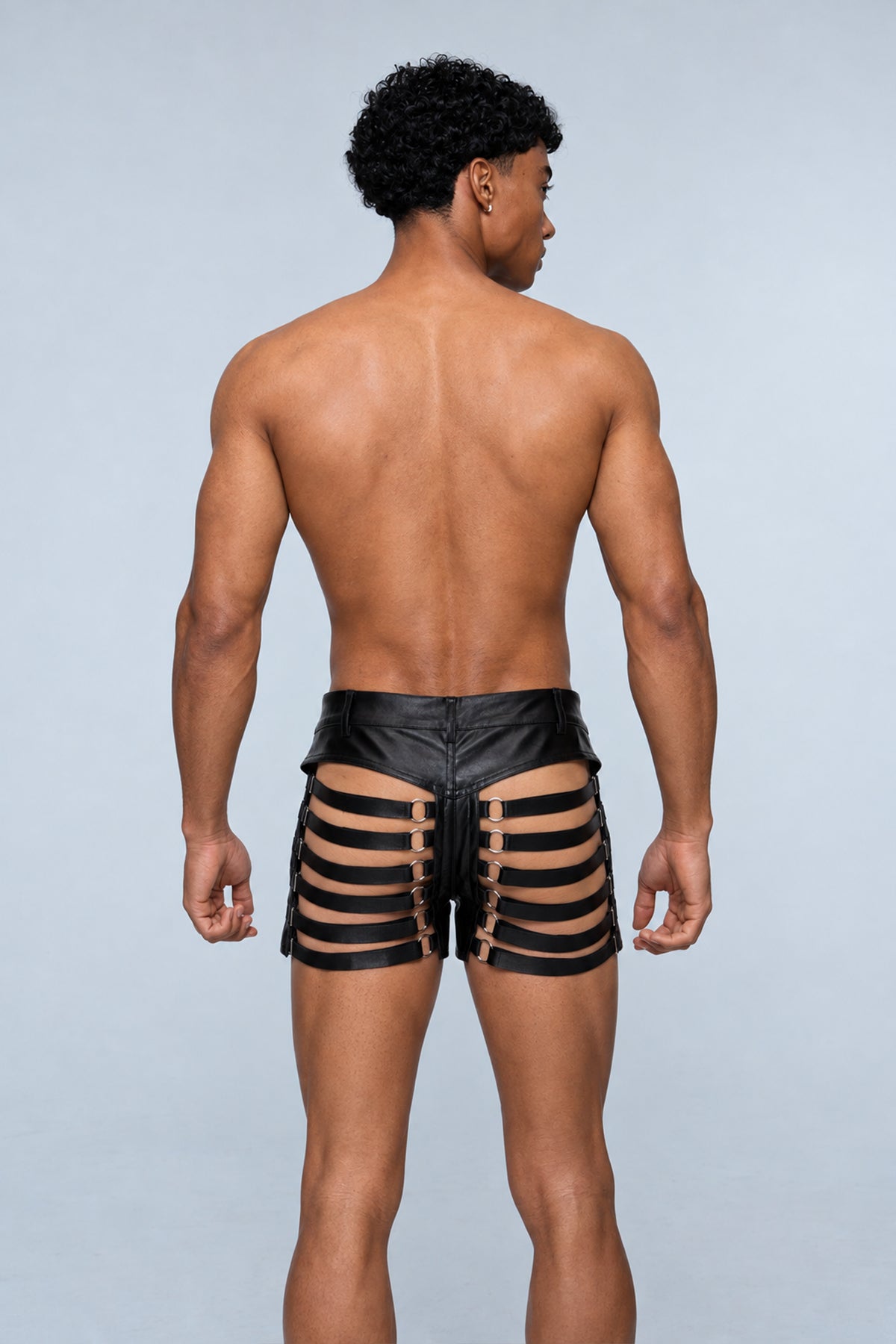 Aether Cargo Cutout Leather Shorts
