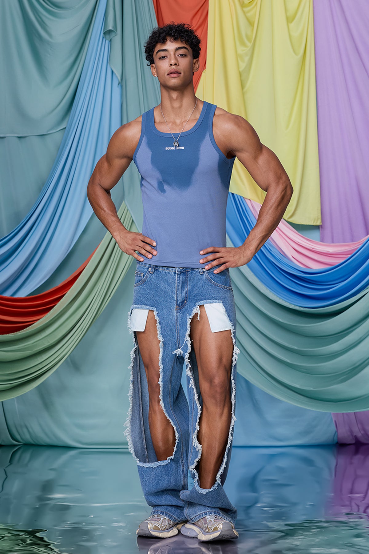 Aether Nul Print Tank Top Blue