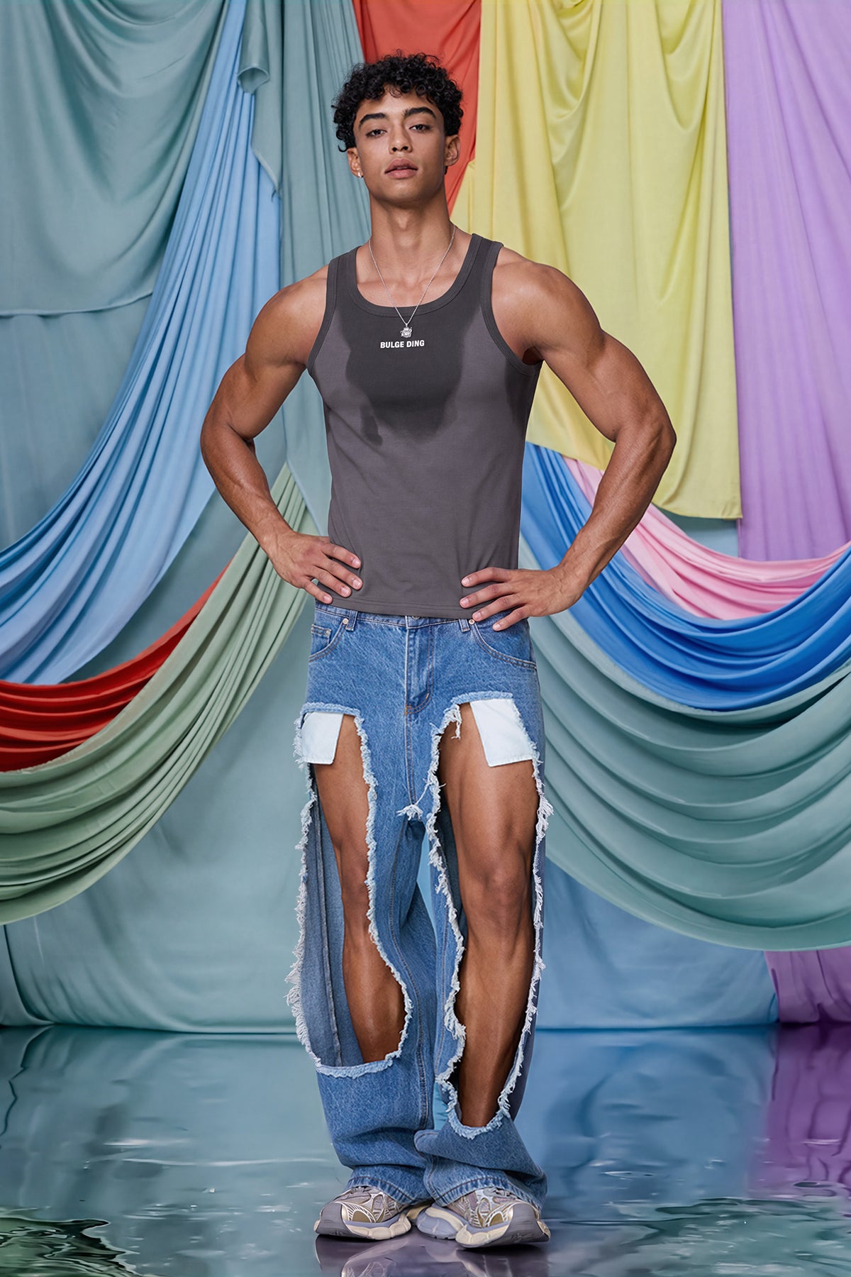 Aether Nul Print Tank Top Grey