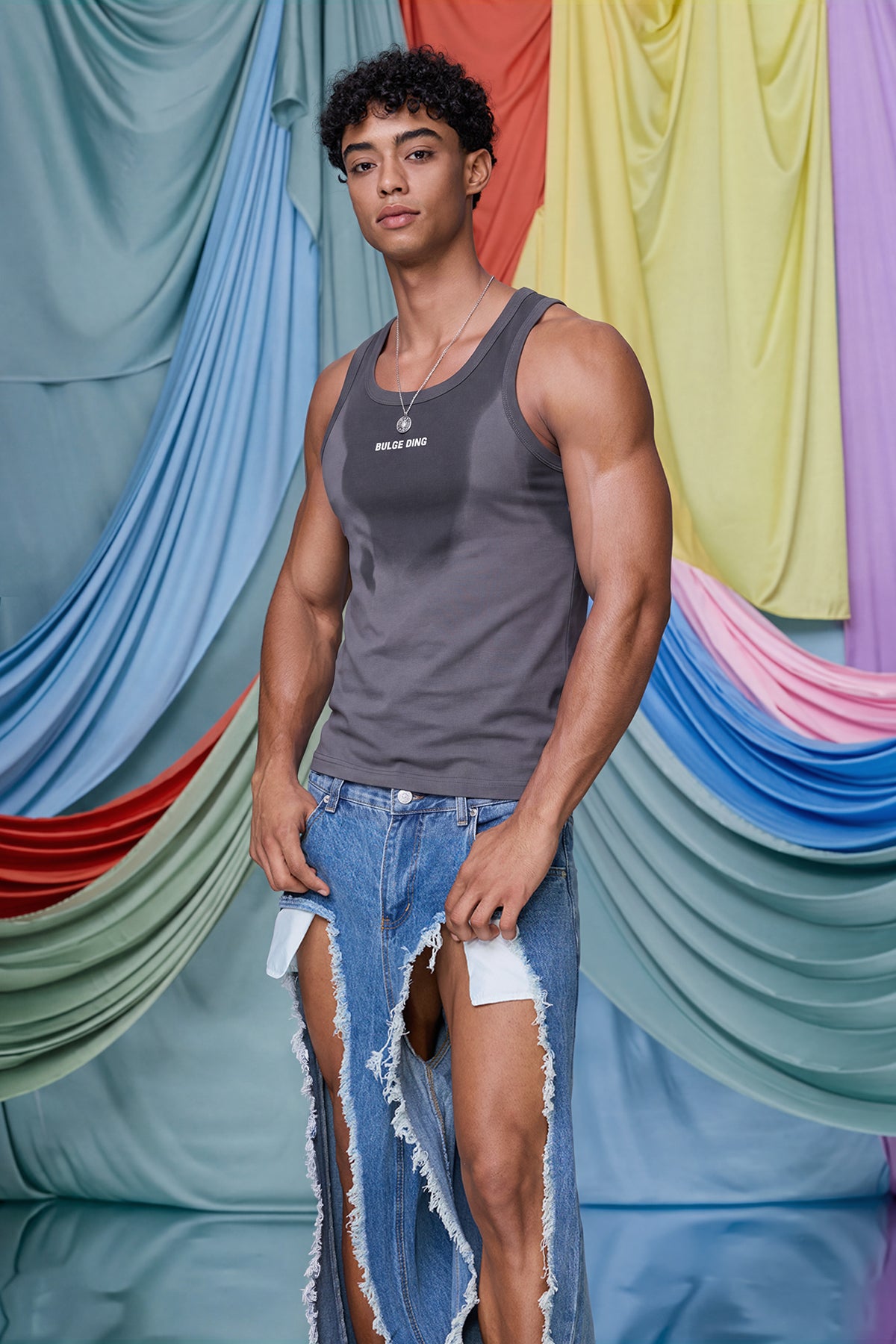 Aether Nul Print Tank Top Grey