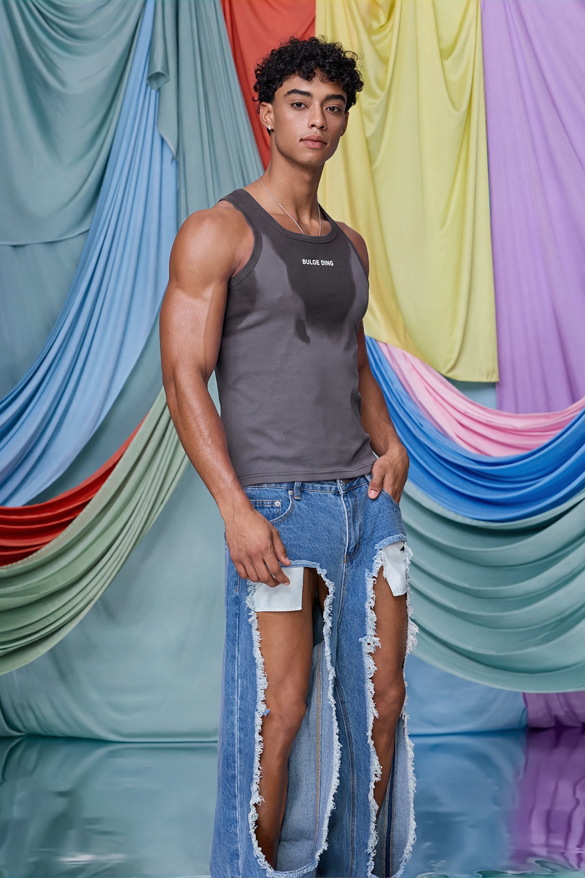 Aether Nul Print Tank Top Grey