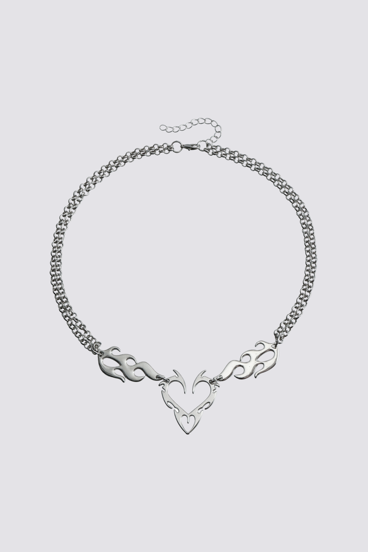 Alloy Shine Cutout Flame Necklace