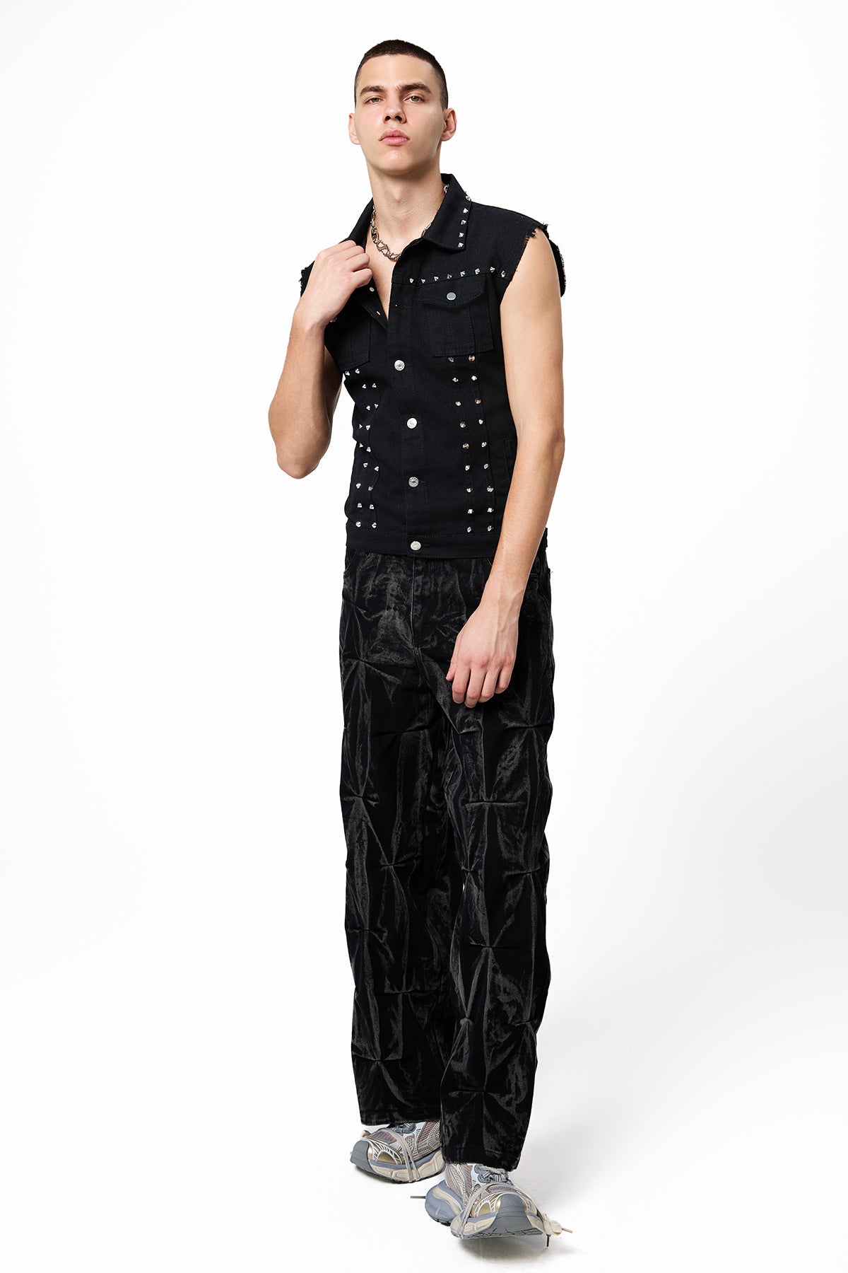 Anarchy Fit Denim Rivet Vest