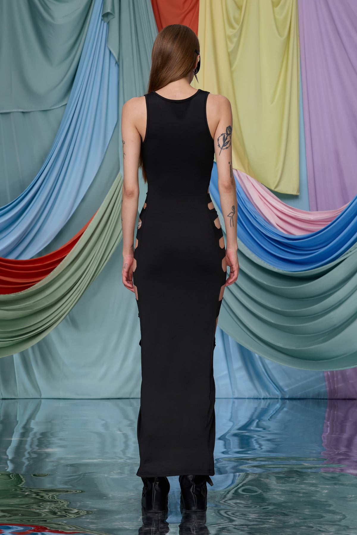 Ash Circuit Cutout Split Maxi Dress