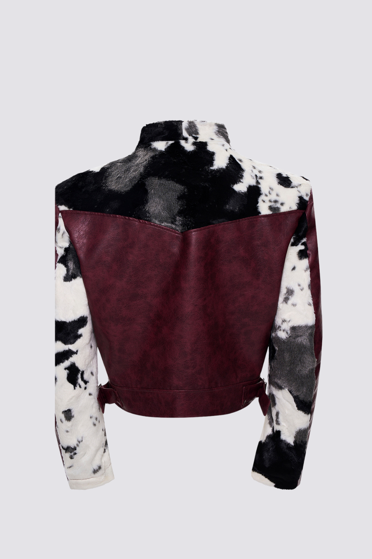 Ash Cloak Fur Leather Jacket Red