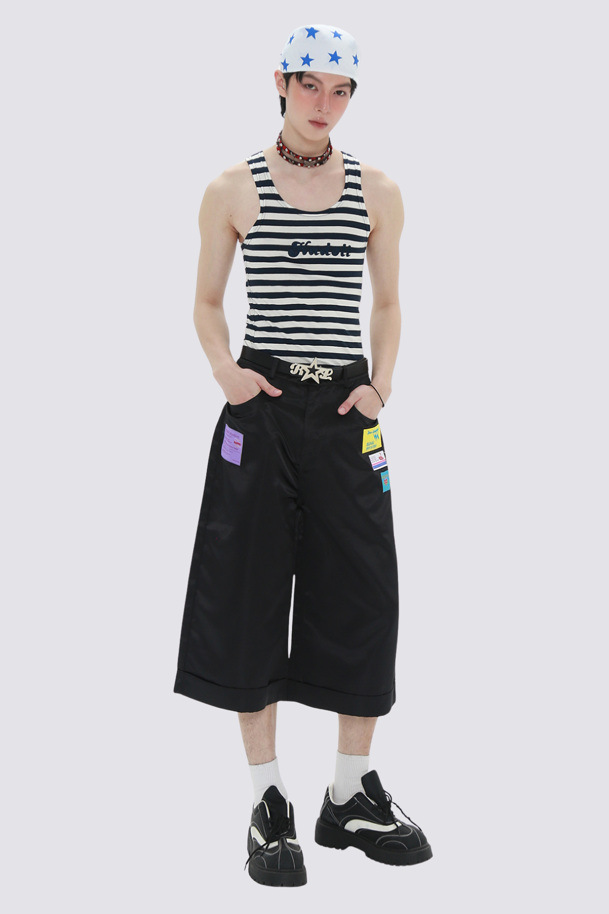 Bare Motion Stripe Sleeveless Top