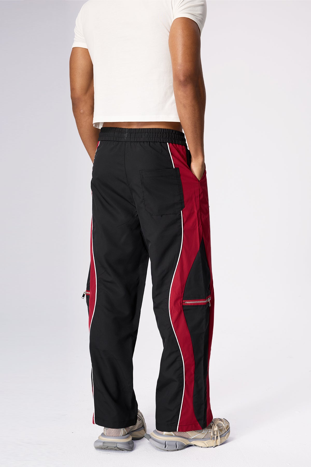 Bare System Splicing Straight Pants