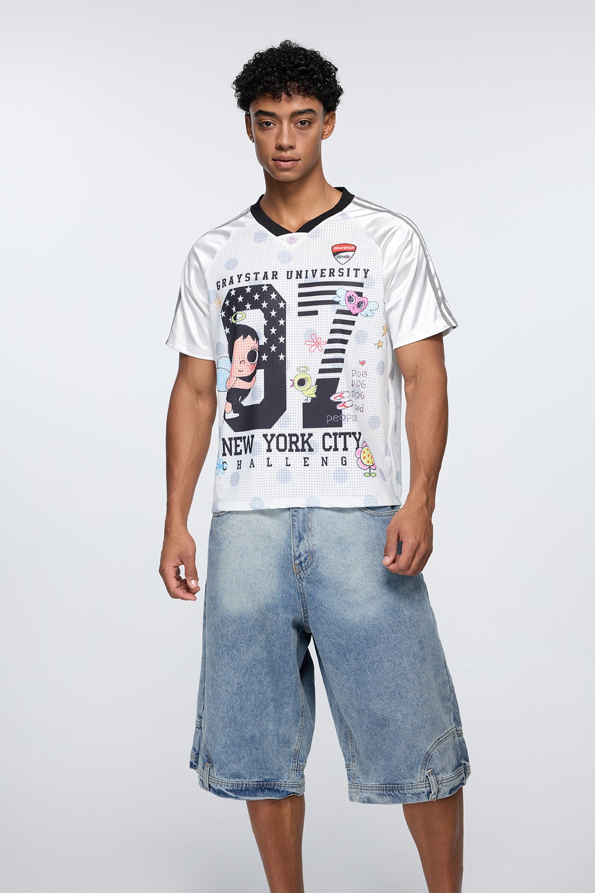Bare Wave Print Cutout T-Shirt