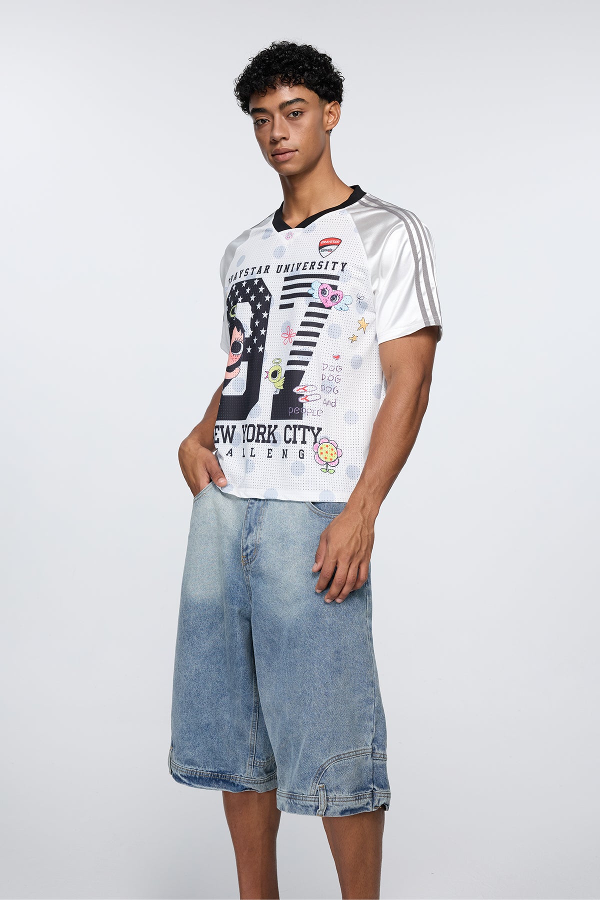 Bare Wave Print Cutout T-Shirt