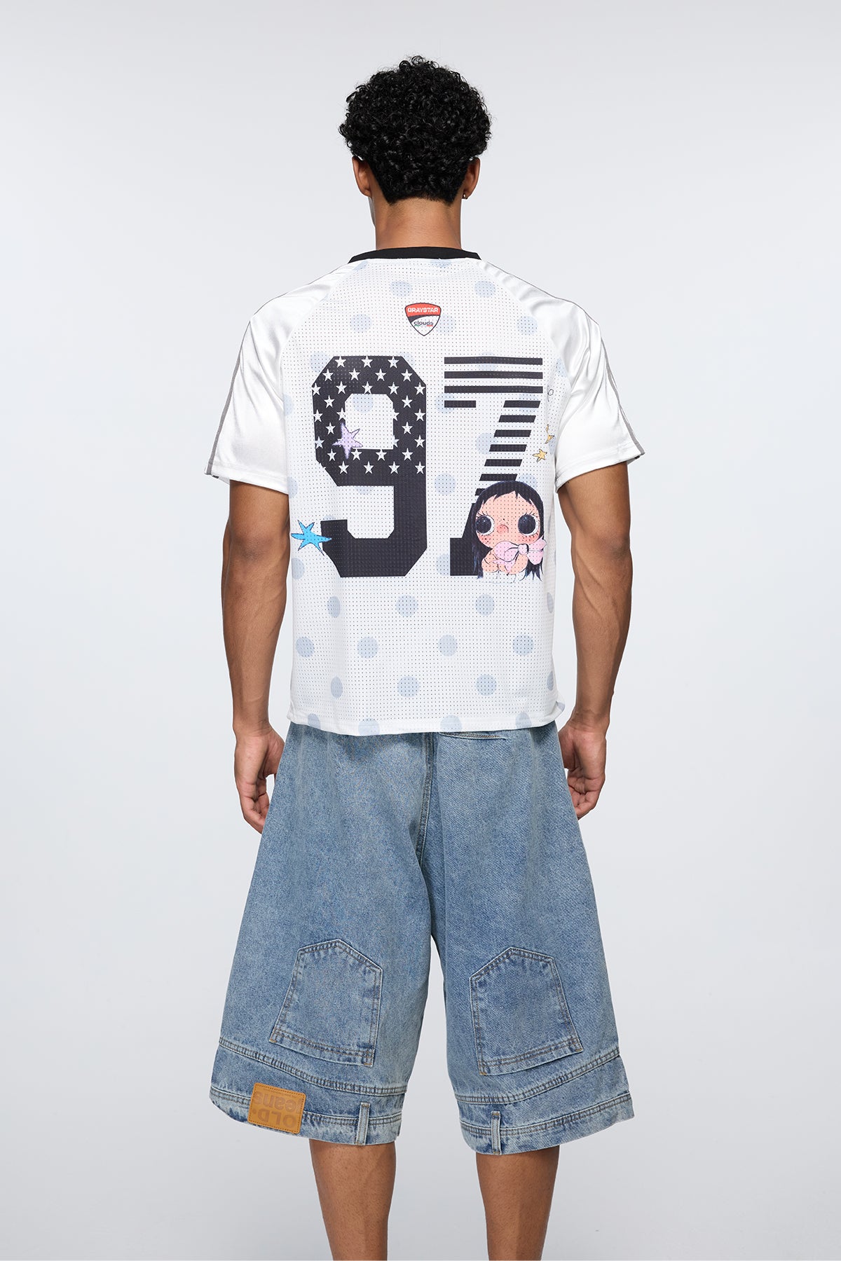 Bare Wave Print Cutout T-Shirt