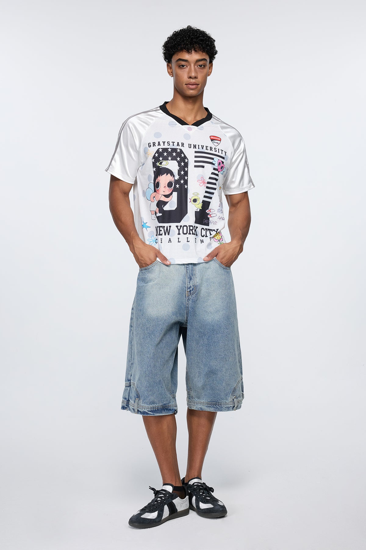 Bare Wave Print Cutout T-Shirt