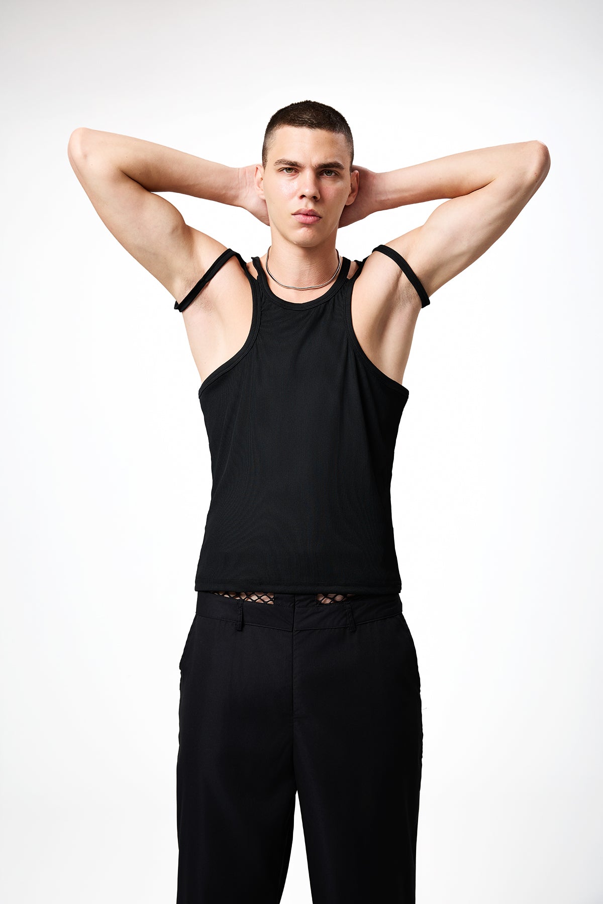 Basic Edge Knit Cutout Sleeveless Top