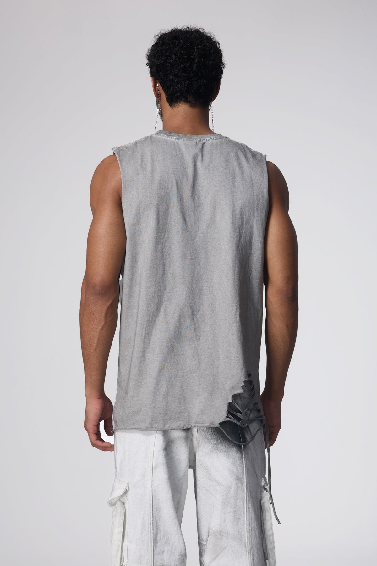 Bass Grip Print Cutout Sleeveless Top