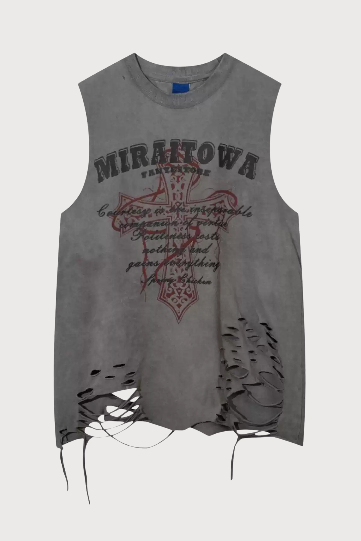 Bass Grip Print Cutout Sleeveless Top