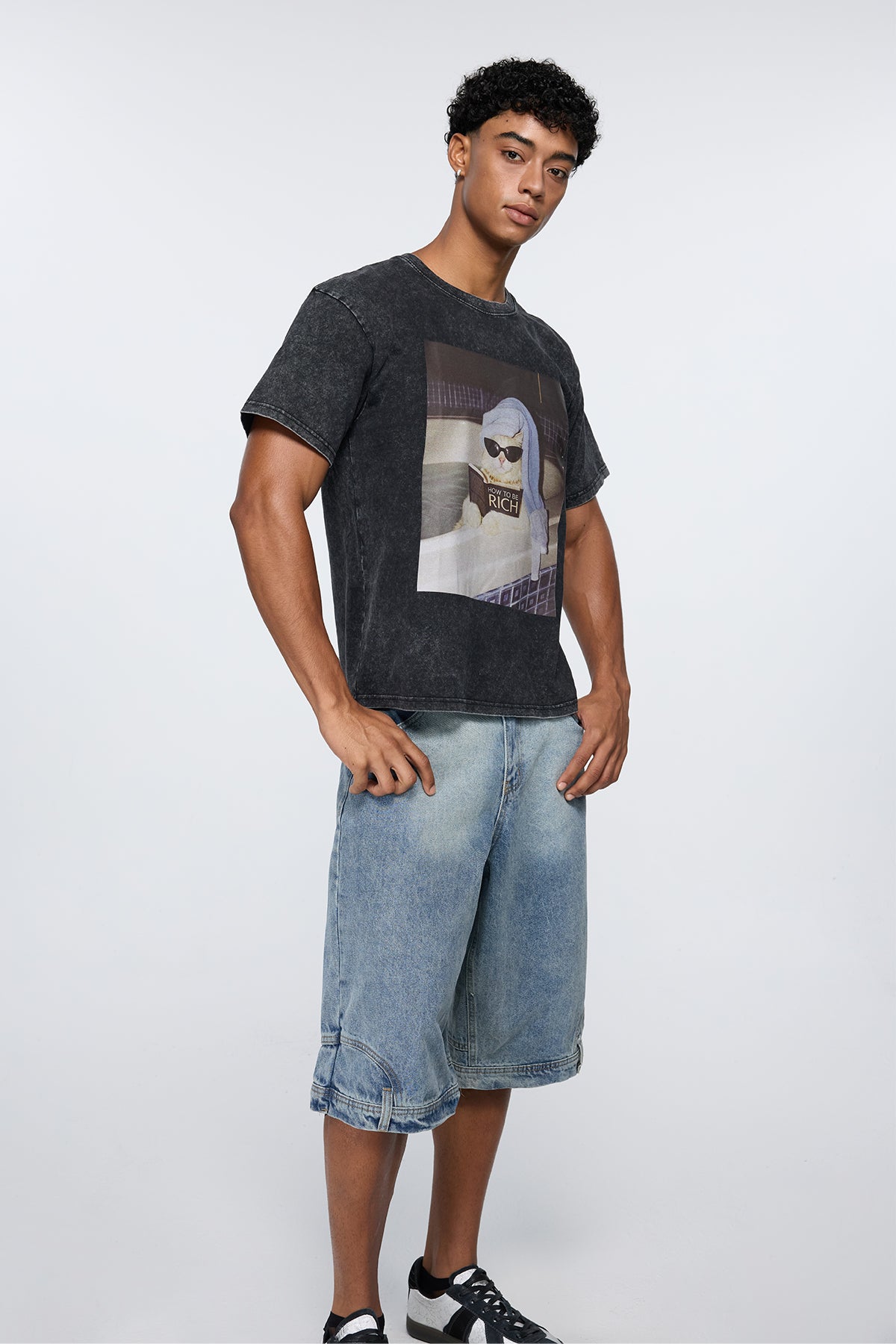 Binary Code Cat Print T-Shirt