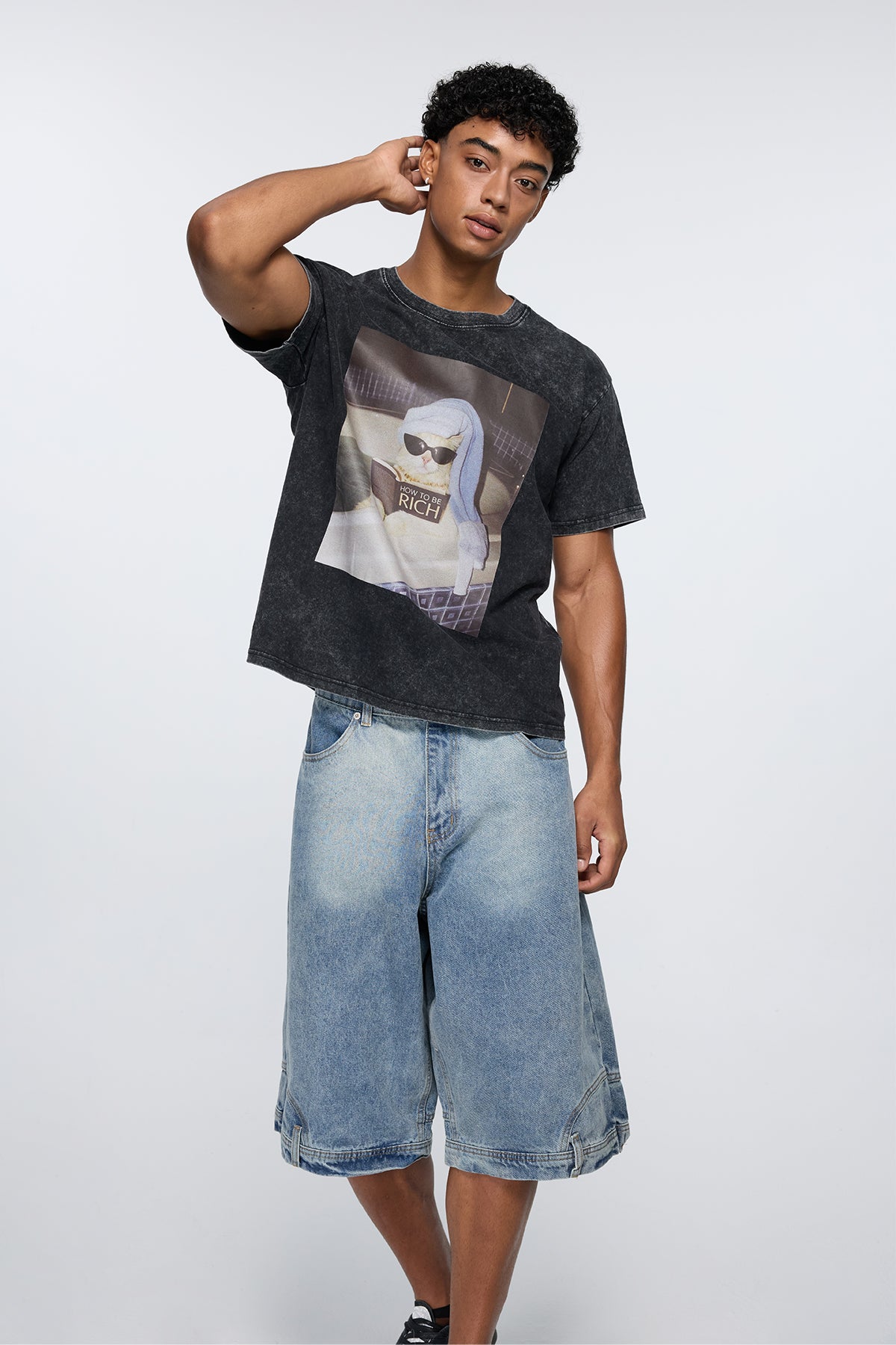 Binary Code Cat Print T-Shirt