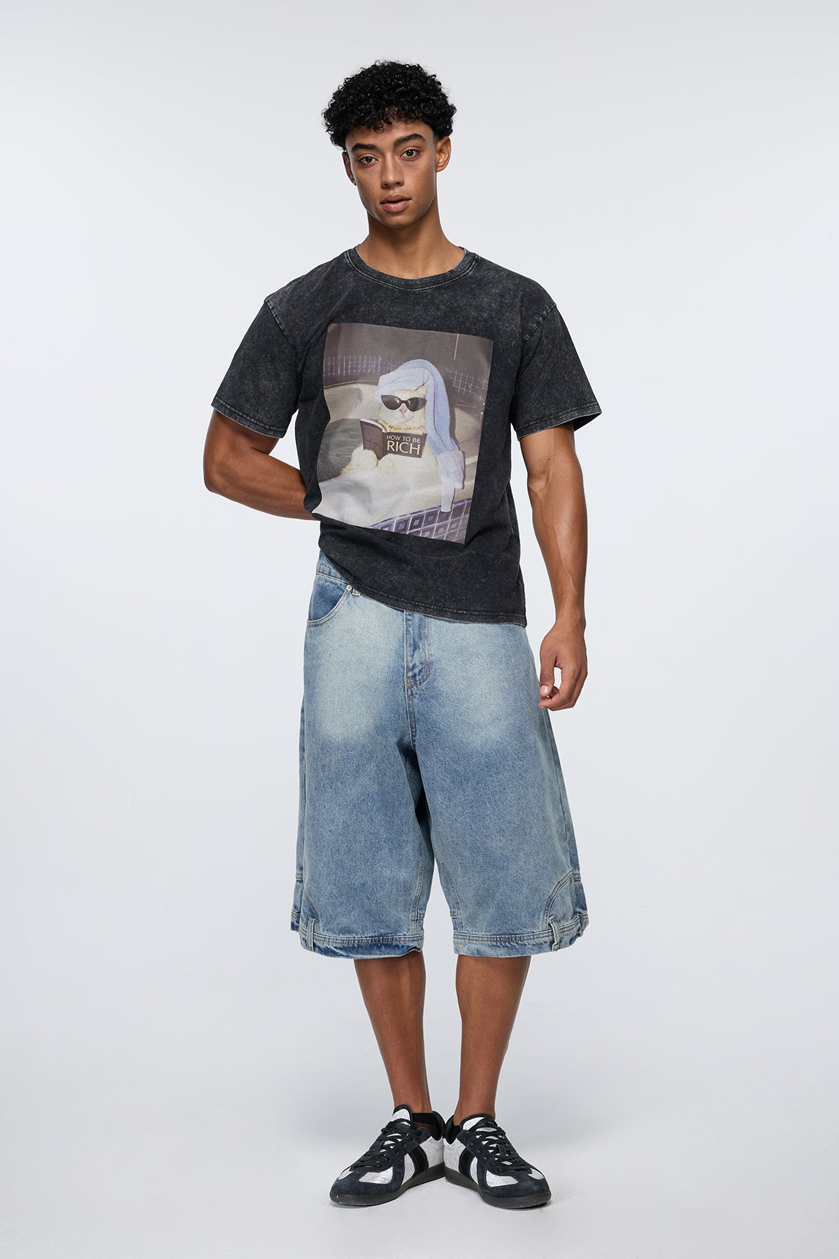 Binary Code Cat Print T-Shirt