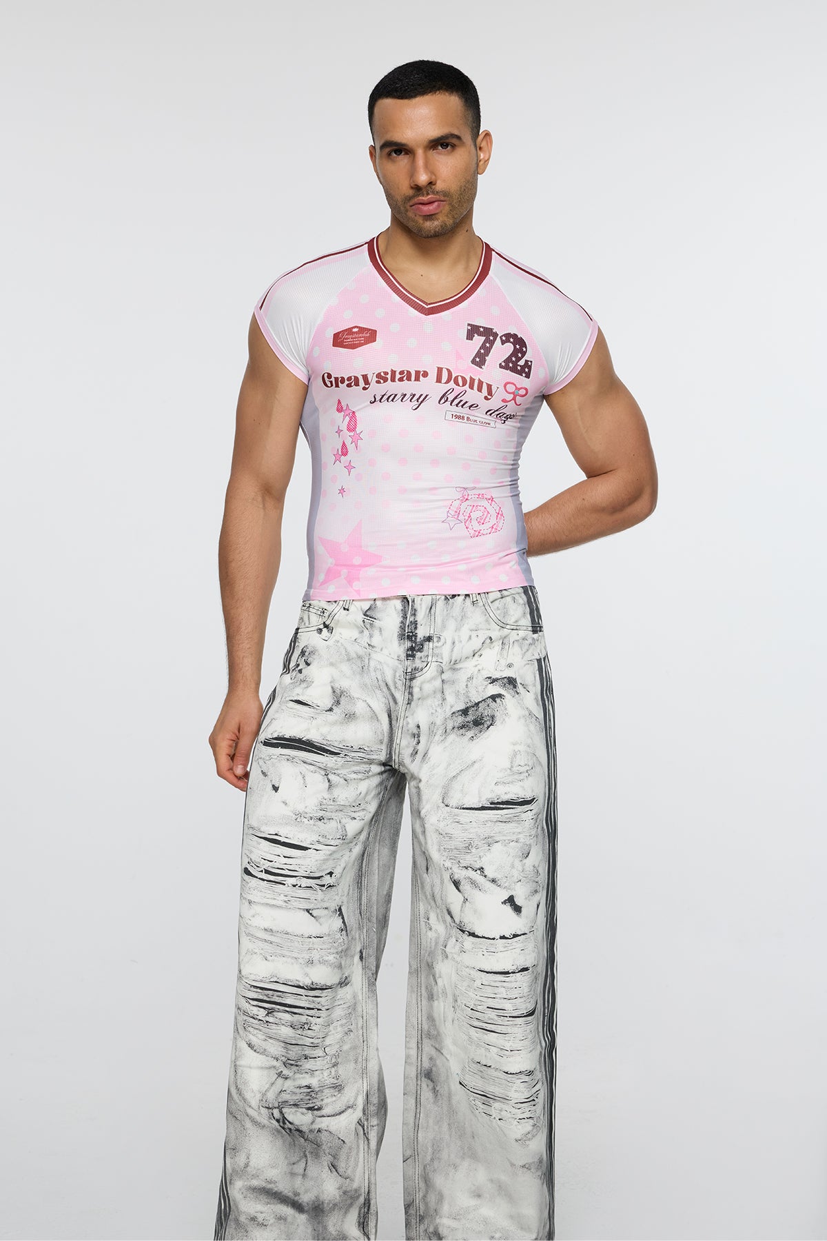 Binary Flux Print T-Shirt Pink