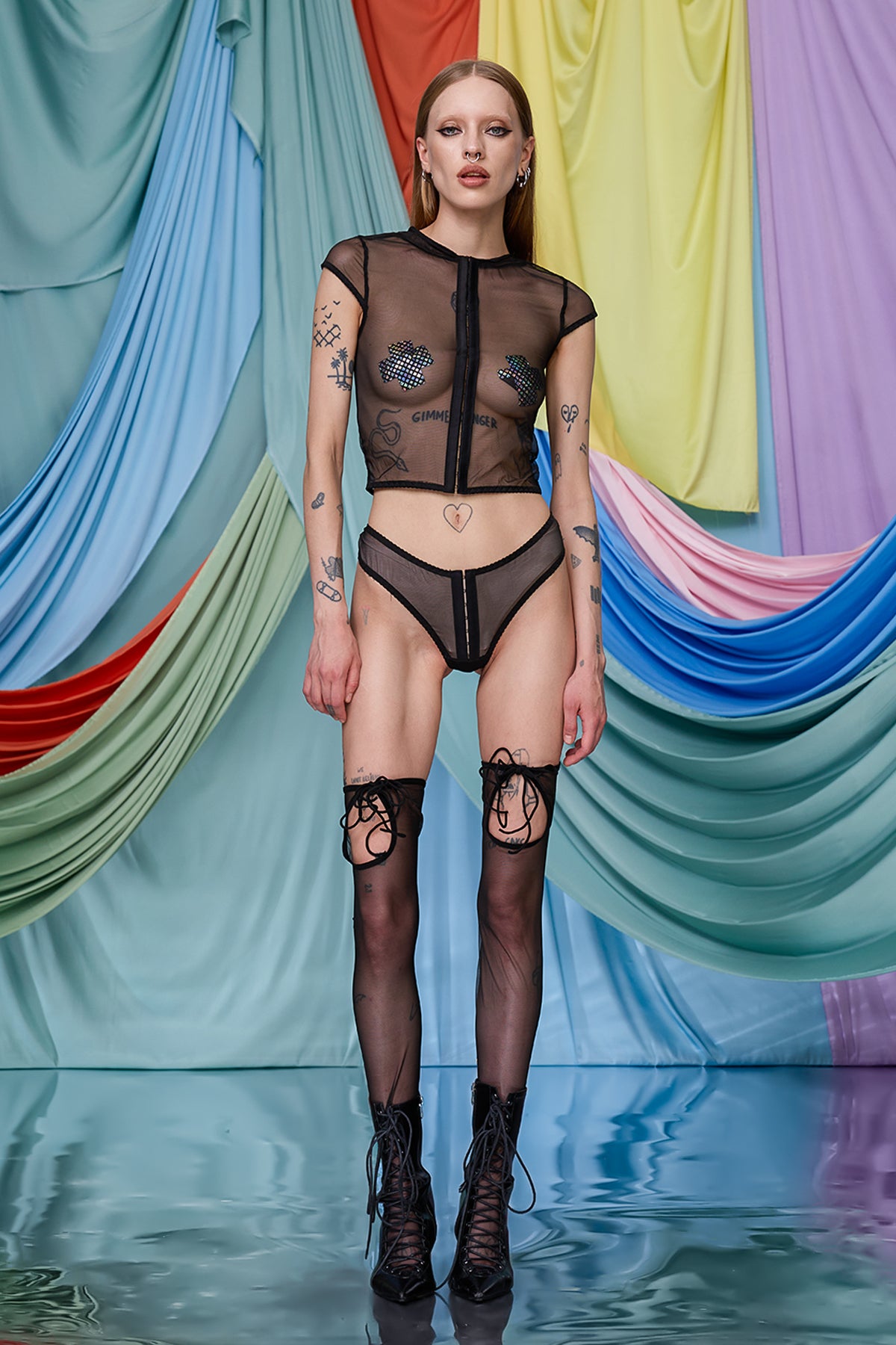 Black Zero Mesh Shorts Set
