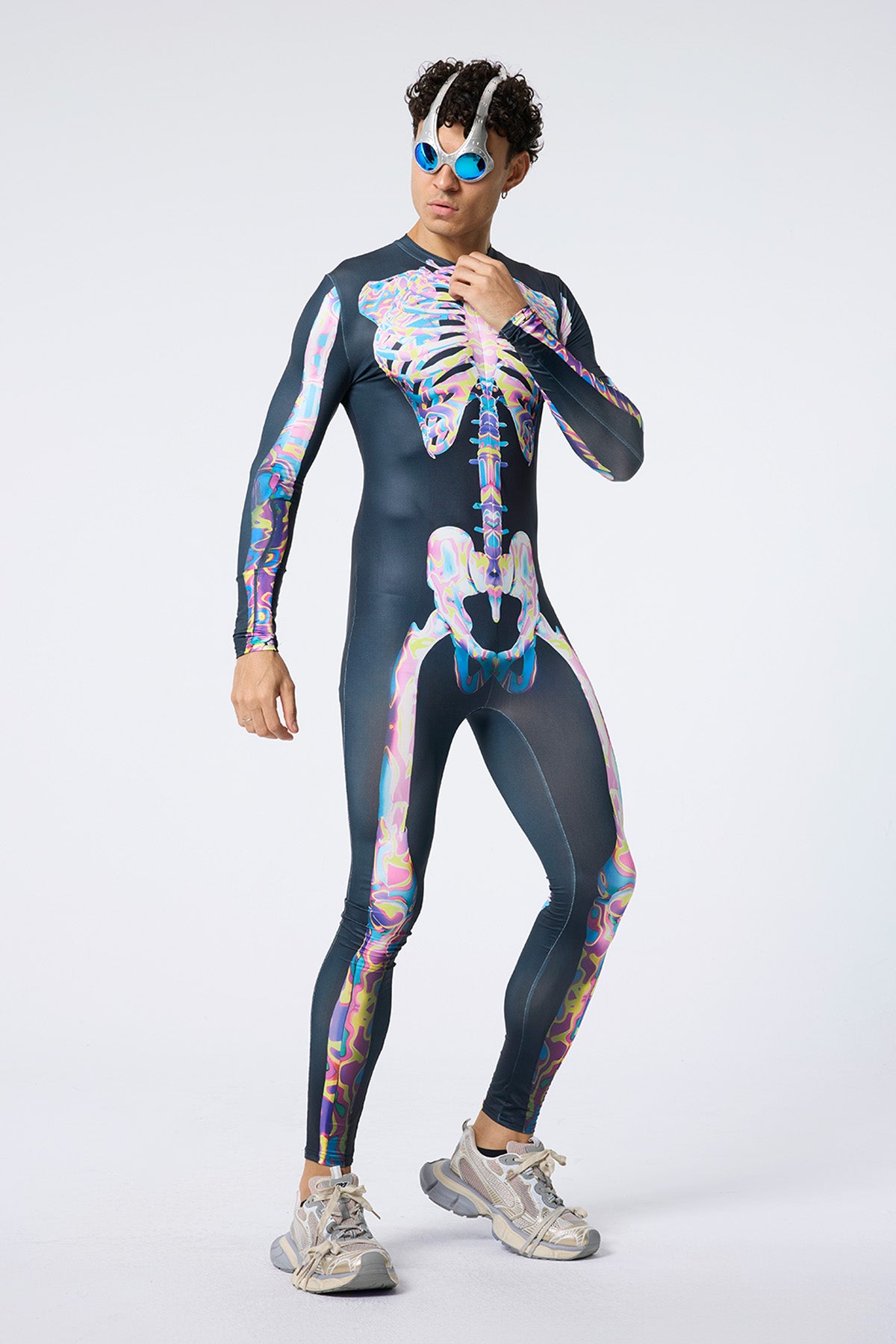 Bleed Code Long Sleeve Print Jumpsuit