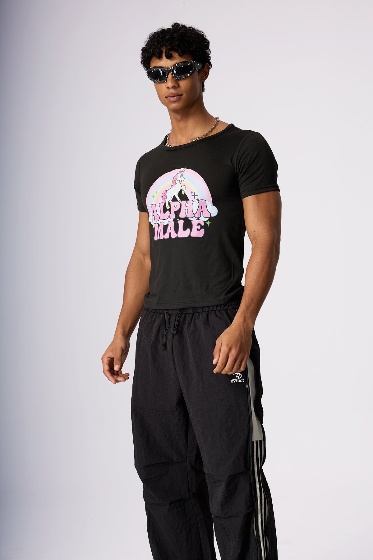 Blind Mode Unicorn Rainbow Top Black