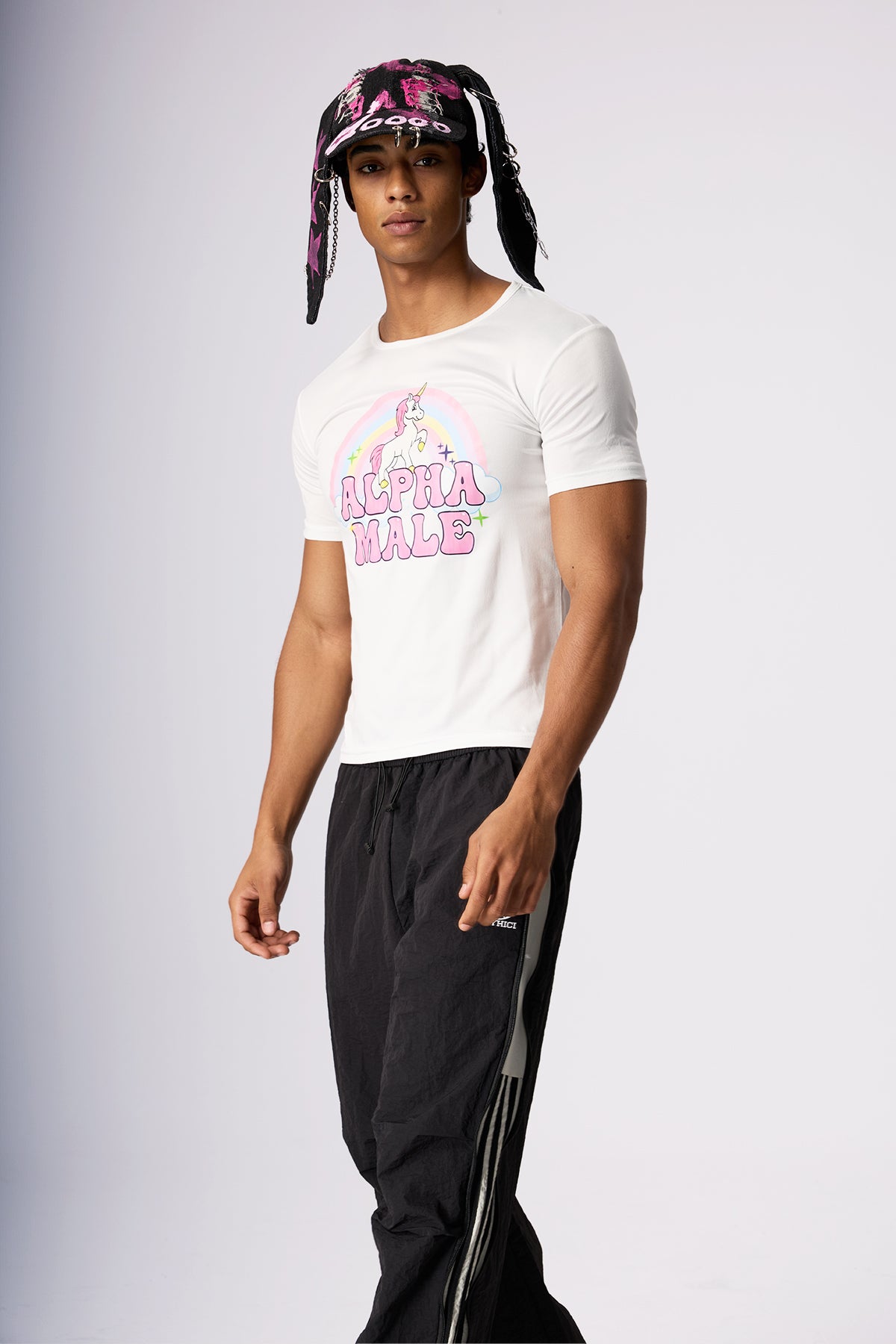 Blind Mode Unicorn Rainbow Top White