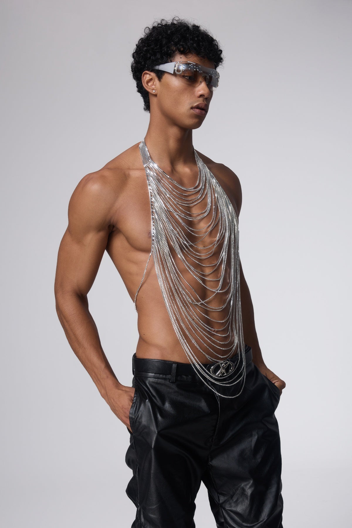 Bling Glow Fringe Body Chain Top