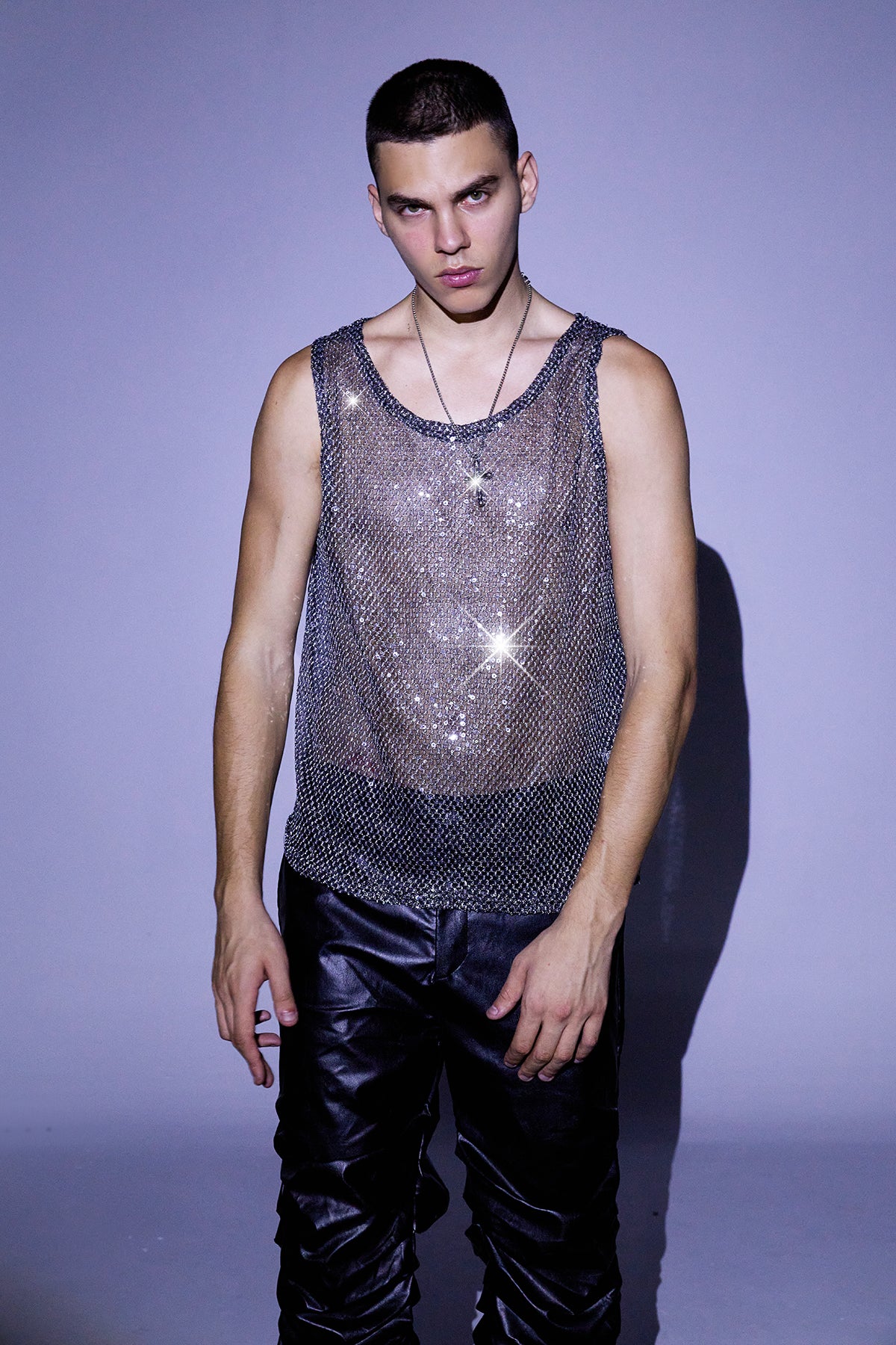 Bling Pulse Woven Mesh Sequin Vest