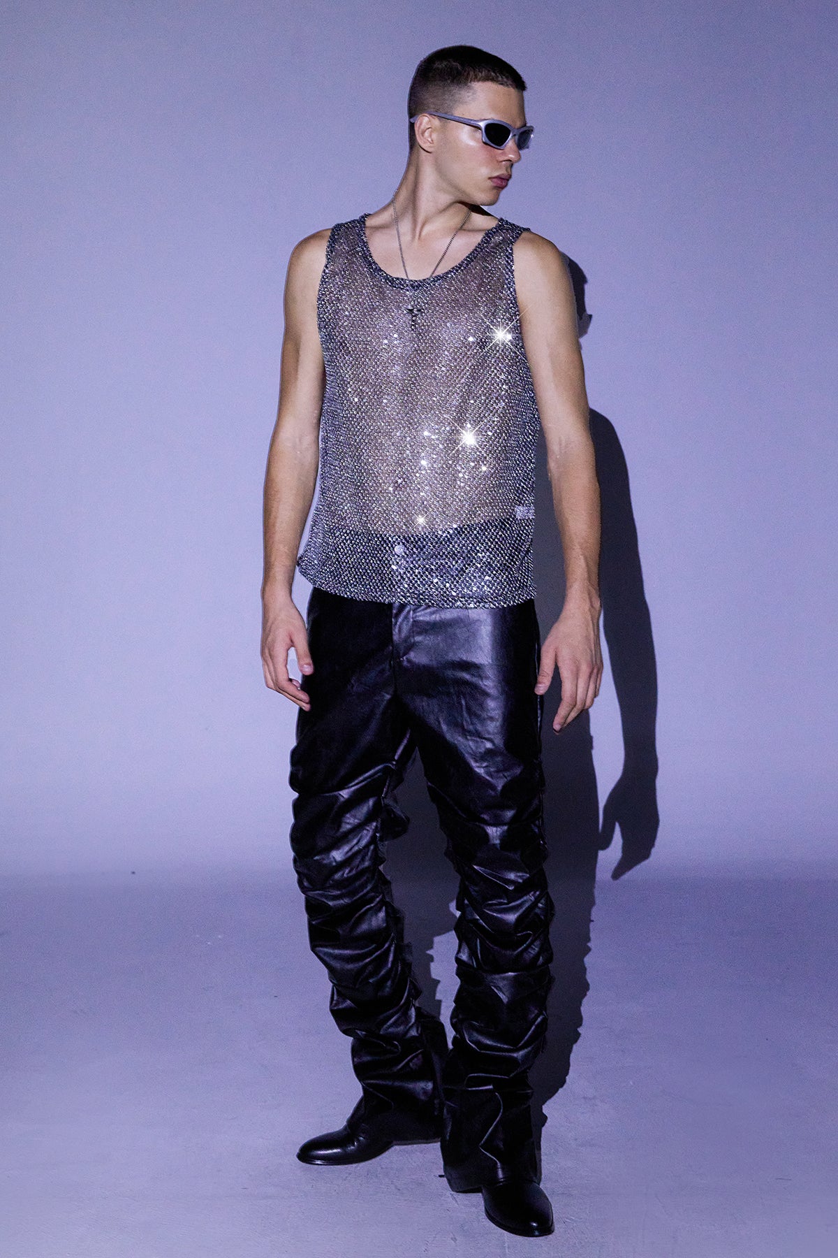 Bling Pulse Woven Mesh Sequin Vest