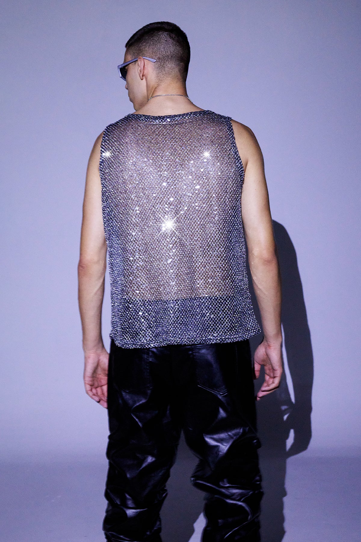 Bling Pulse Woven Mesh Sequin Vest