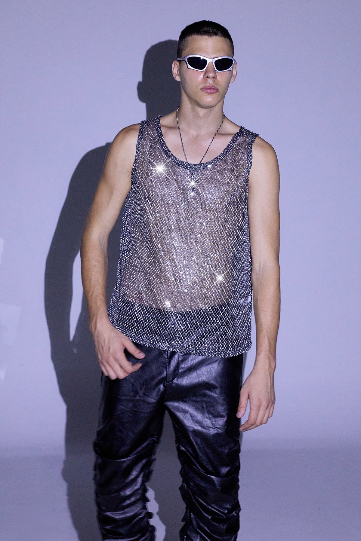 Bling Pulse Woven Mesh Sequin Vest