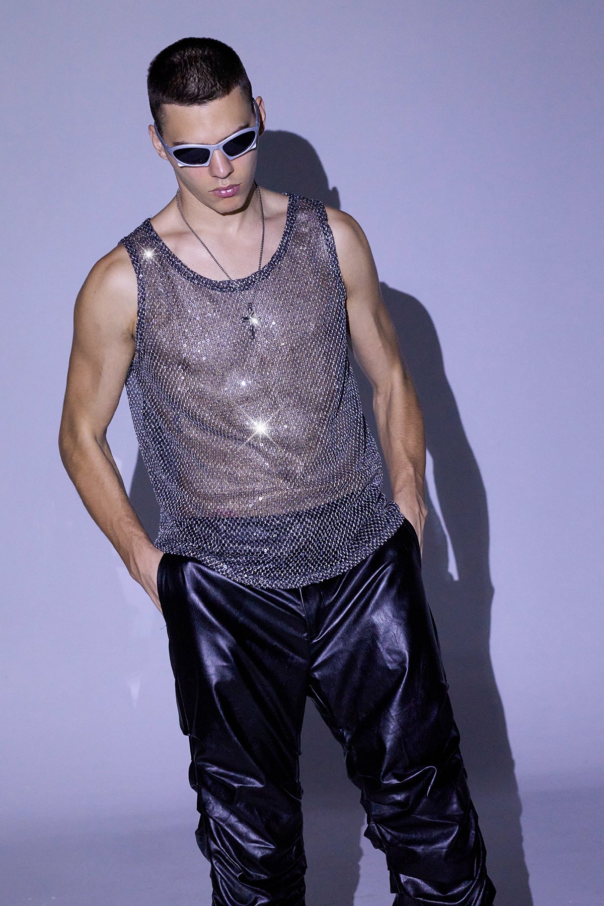 Bling Pulse Woven Mesh Sequin Vest