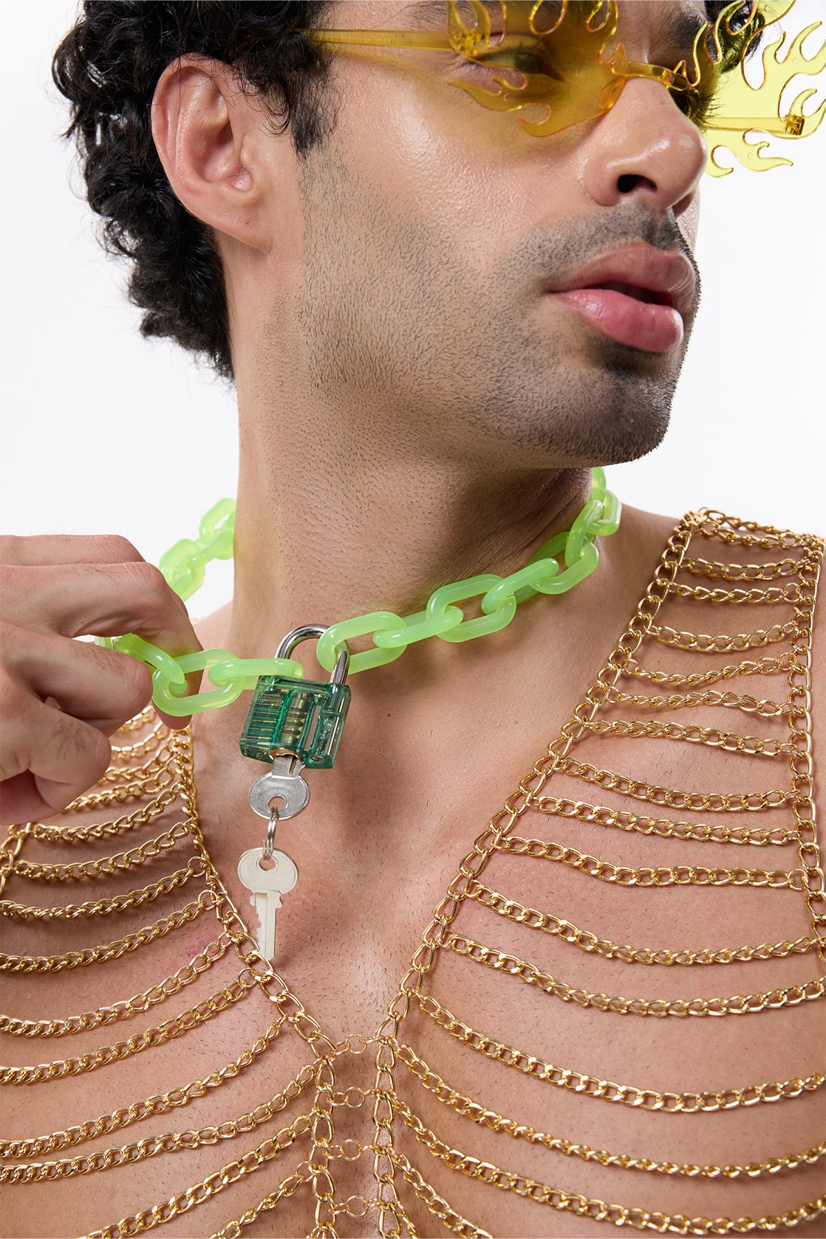 Bloom Padlock Acrylic Necklace