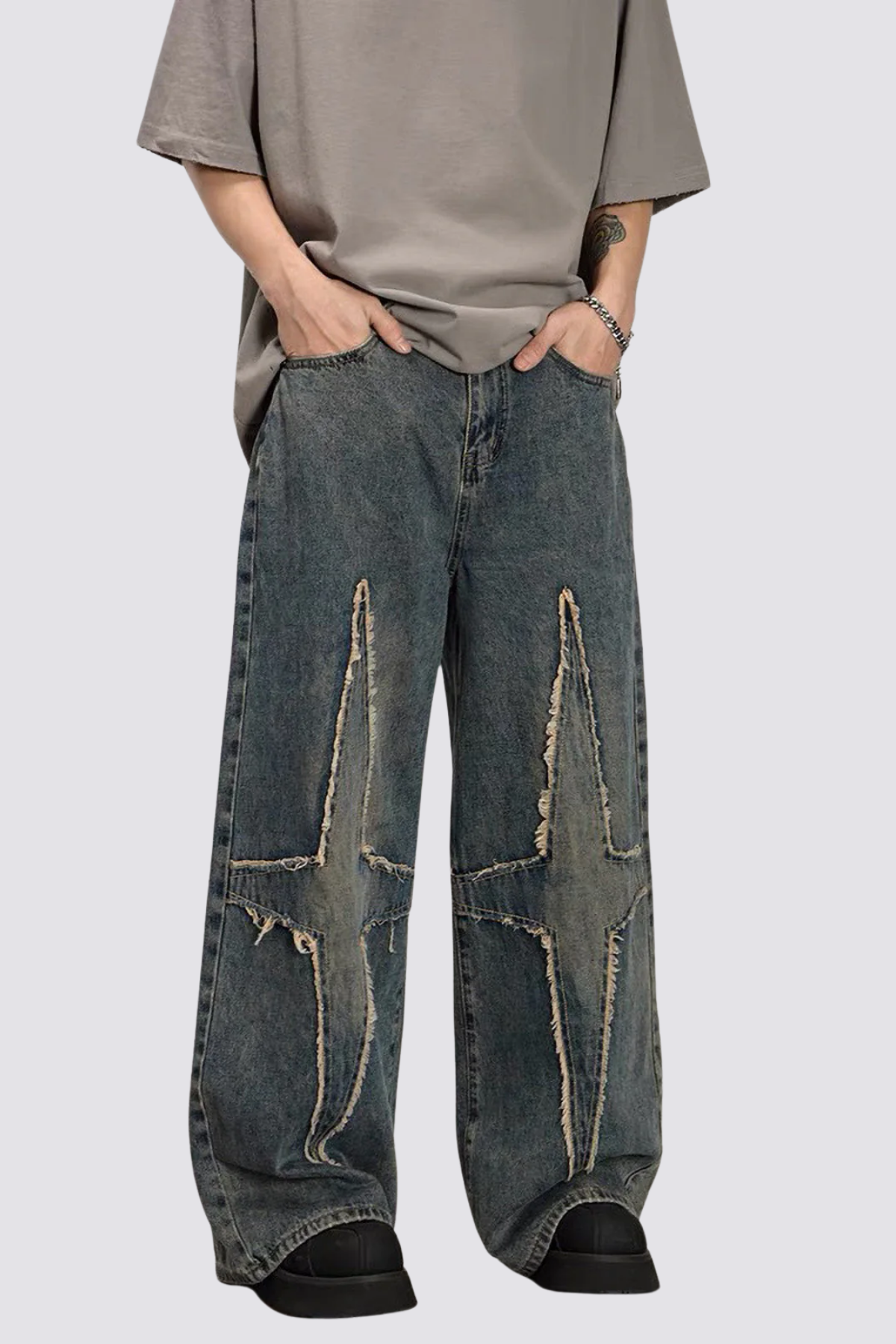 Blue Echo Star Embroidered Jeans