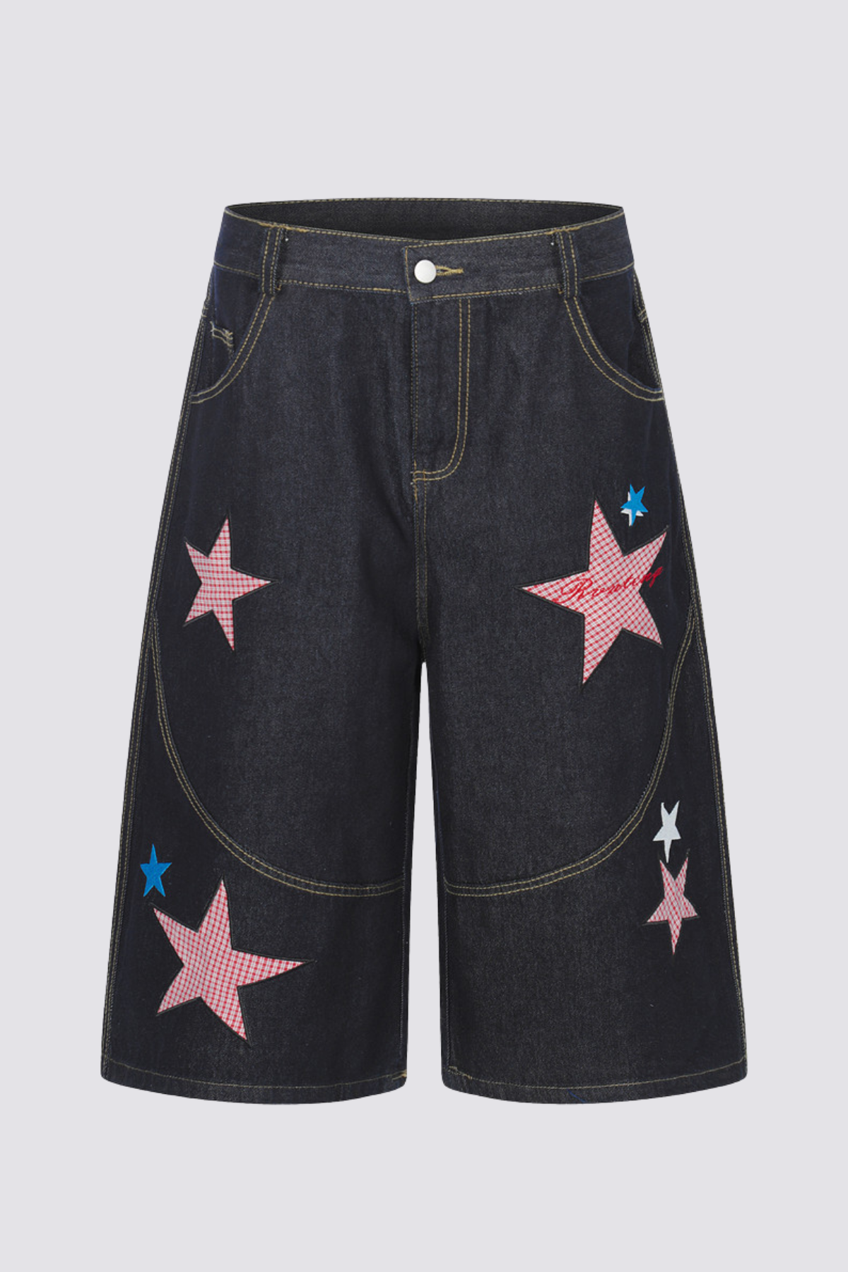 Blueprint Grid Star Capri Jeans
