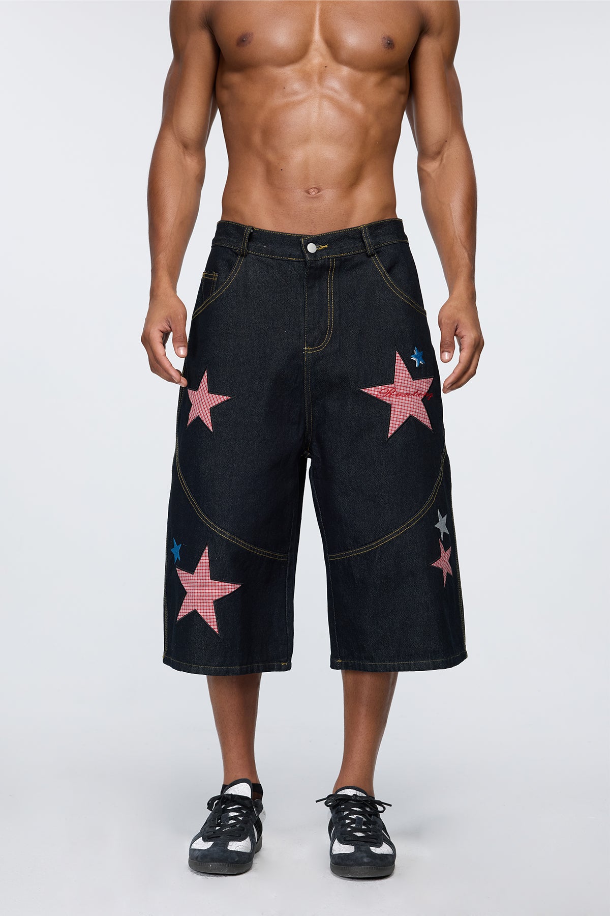 Blueprint Grid Star Capri Jeans
