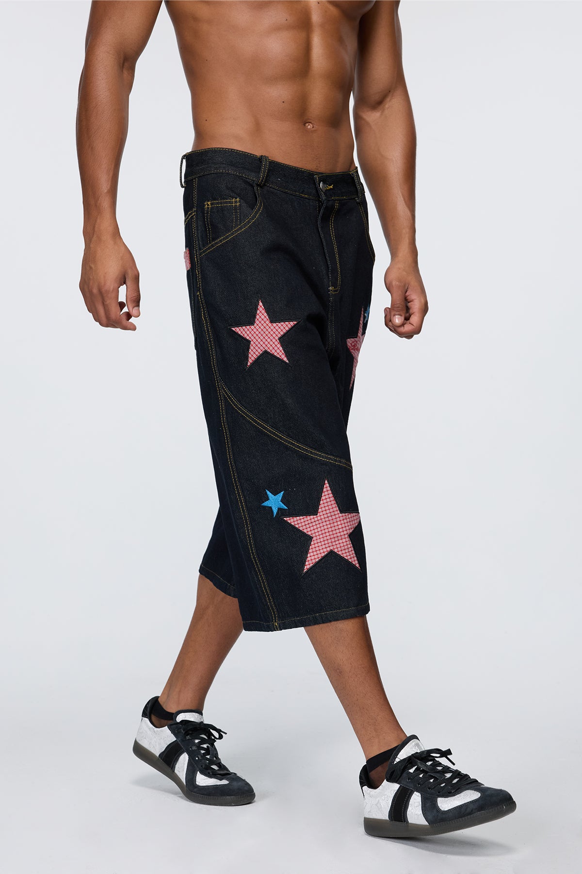 Blueprint Grid Star Capri Jeans