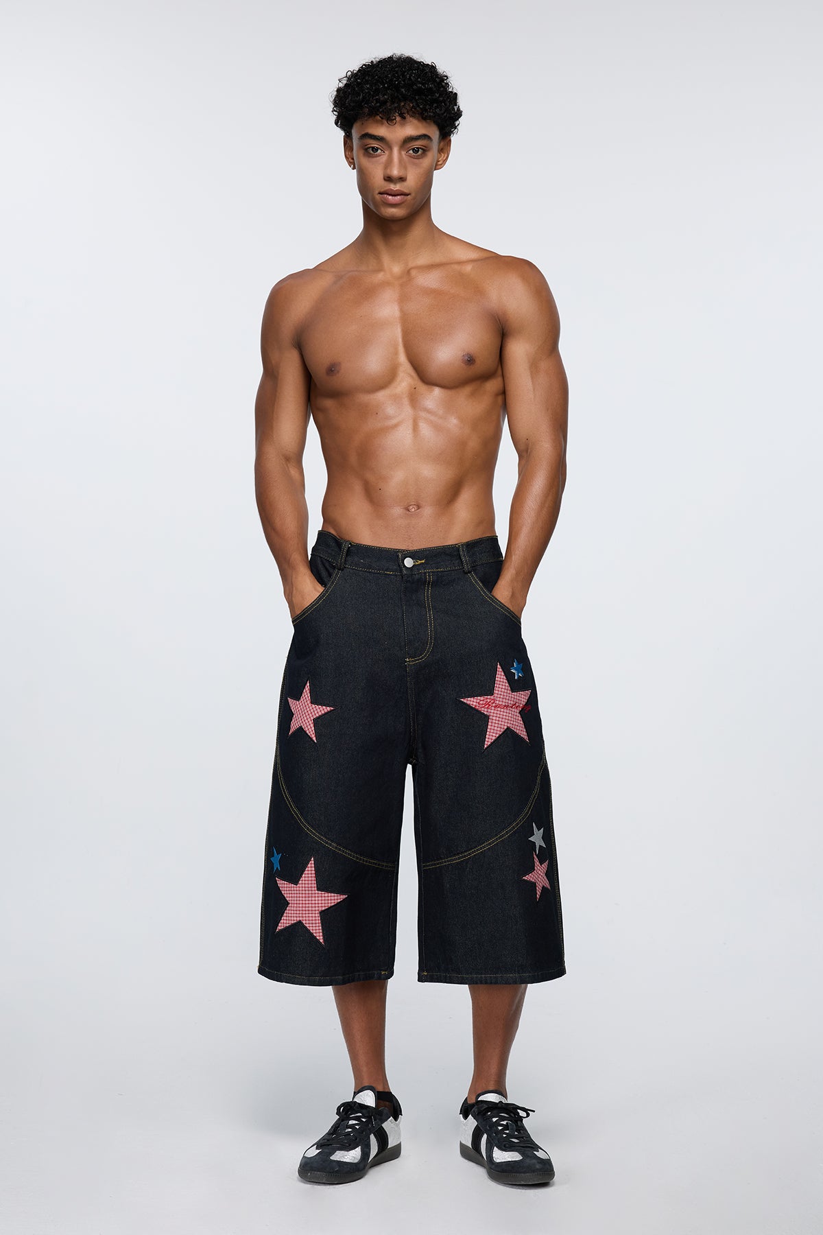 Blueprint Grid Star Capri Jeans