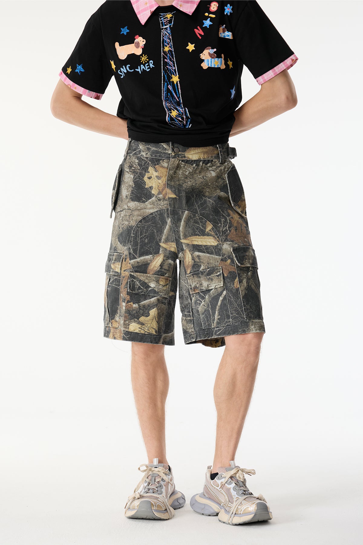 Blunt Noise Camouflage Denim Shorts