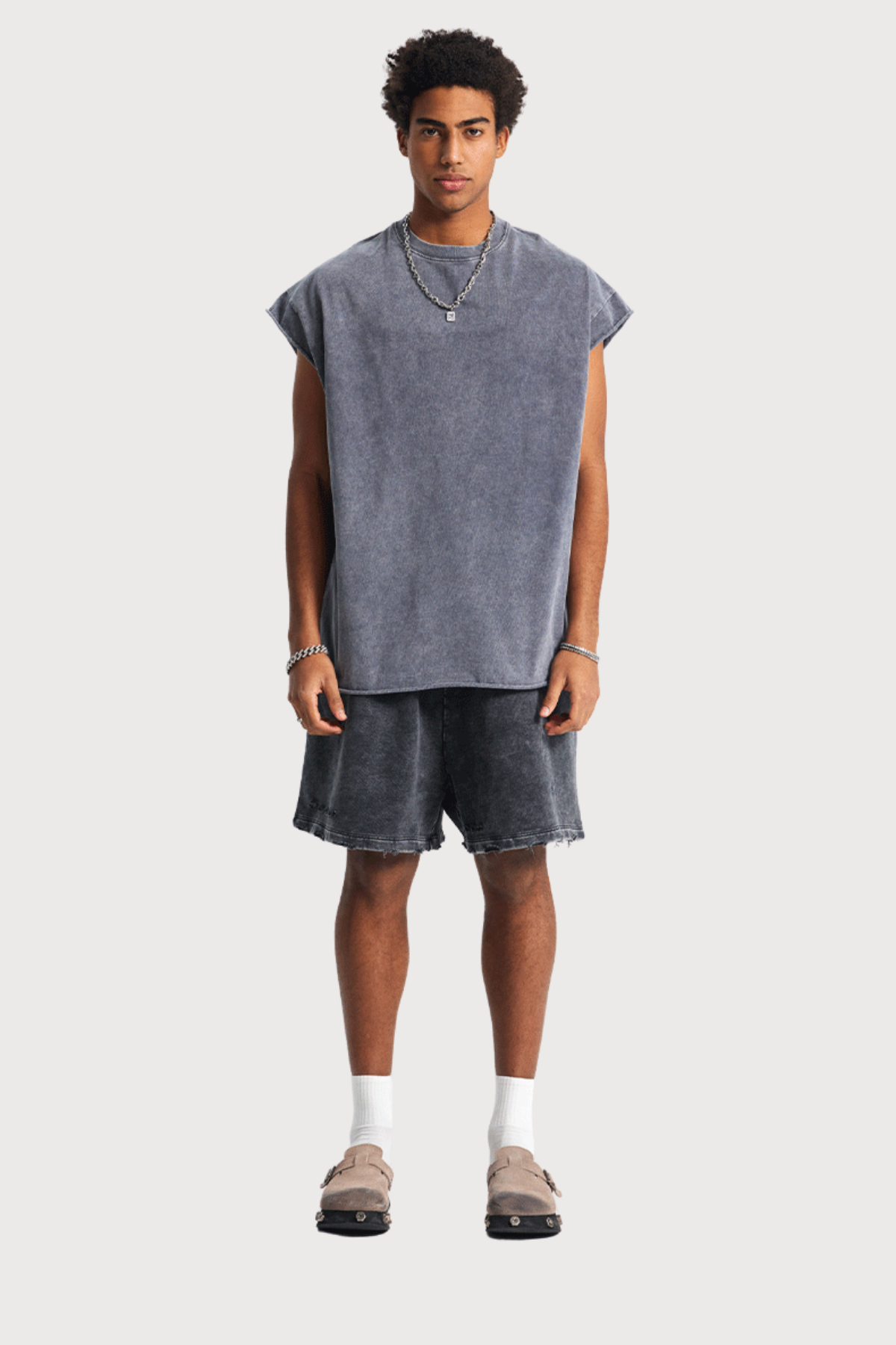 Blur Shell Retro Top Grey